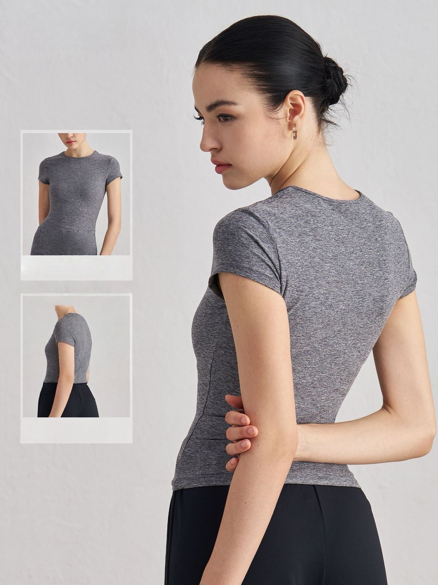 Women Bare Feel Waist-Cinching Short Sleeve T-Shirt