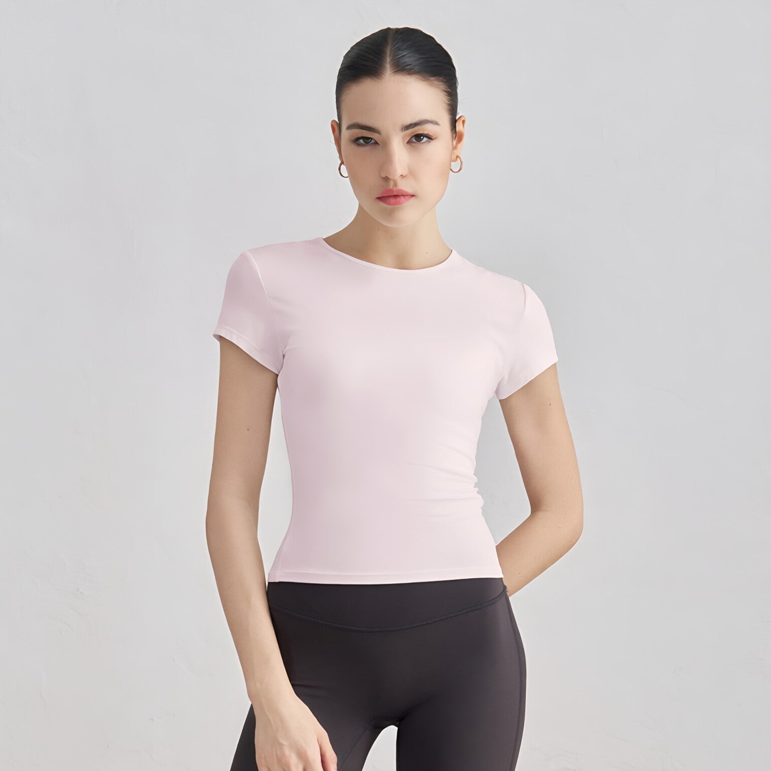 Women Bare Feel Waist-Cinching Short Sleeve T-Shirt