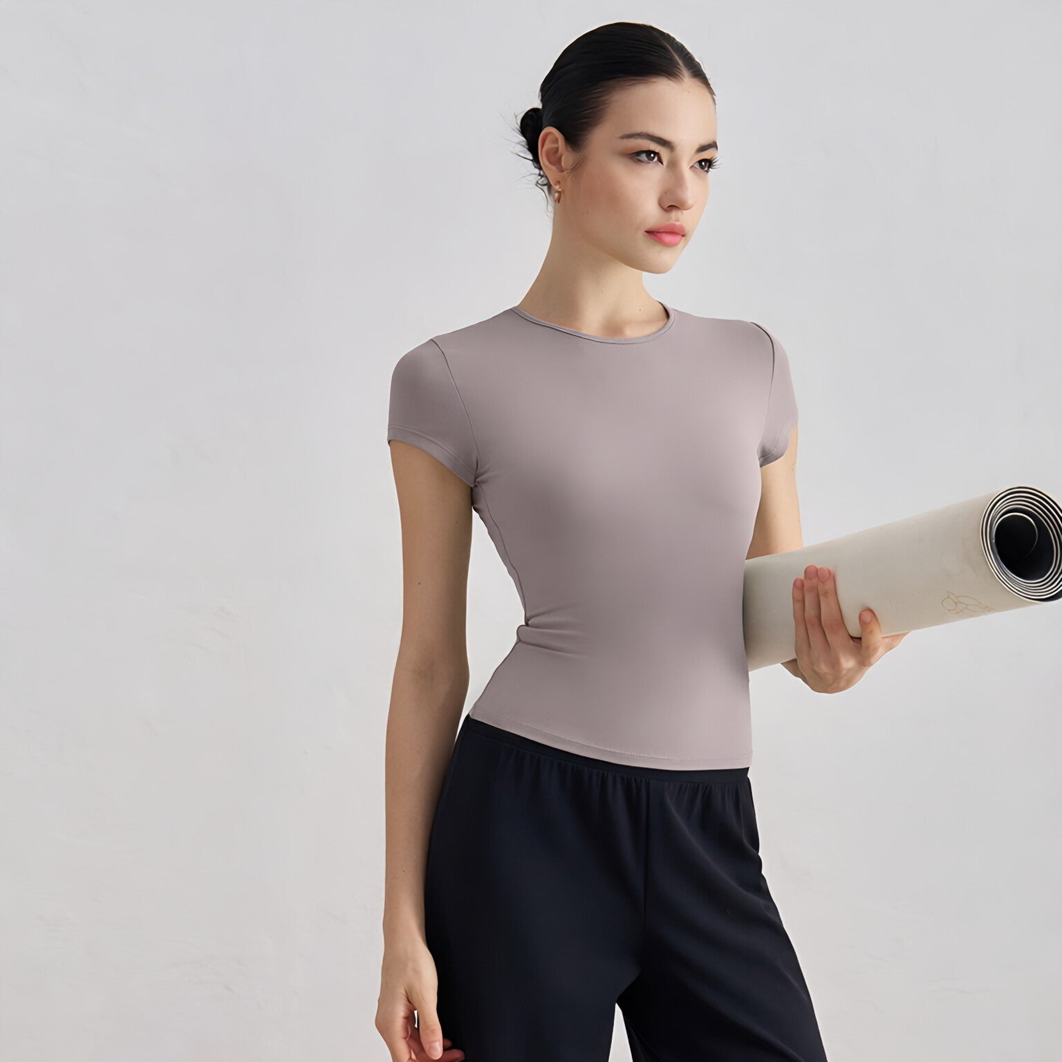 Women Bare Feel Waist-Cinching Short Sleeve T-Shirt