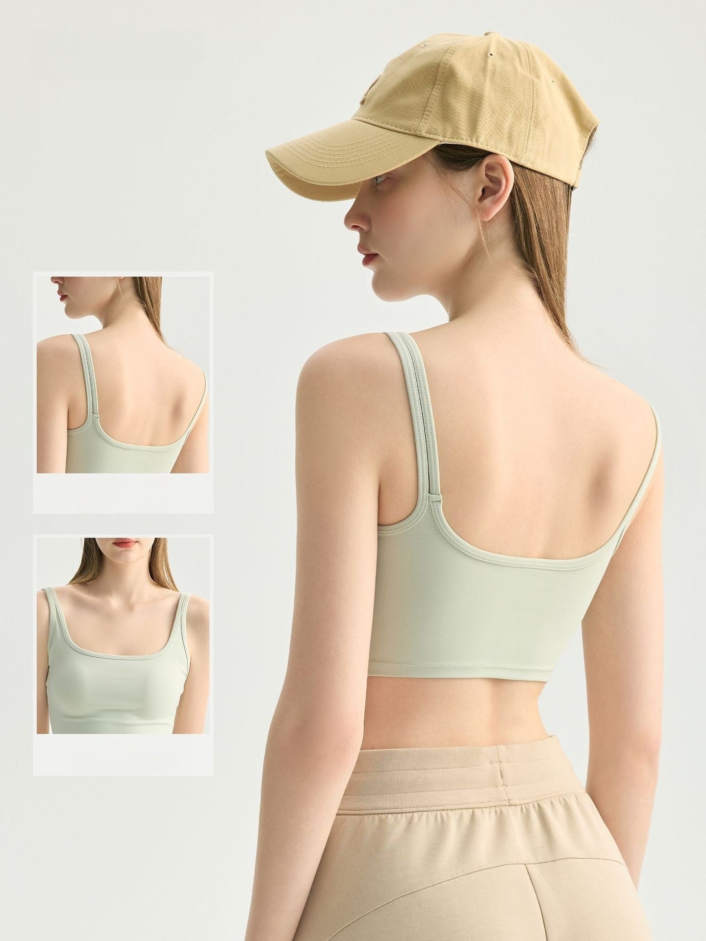 Deep U Neck Yoga Bra Shock Absorb Anti Sag Sports Tank Top
