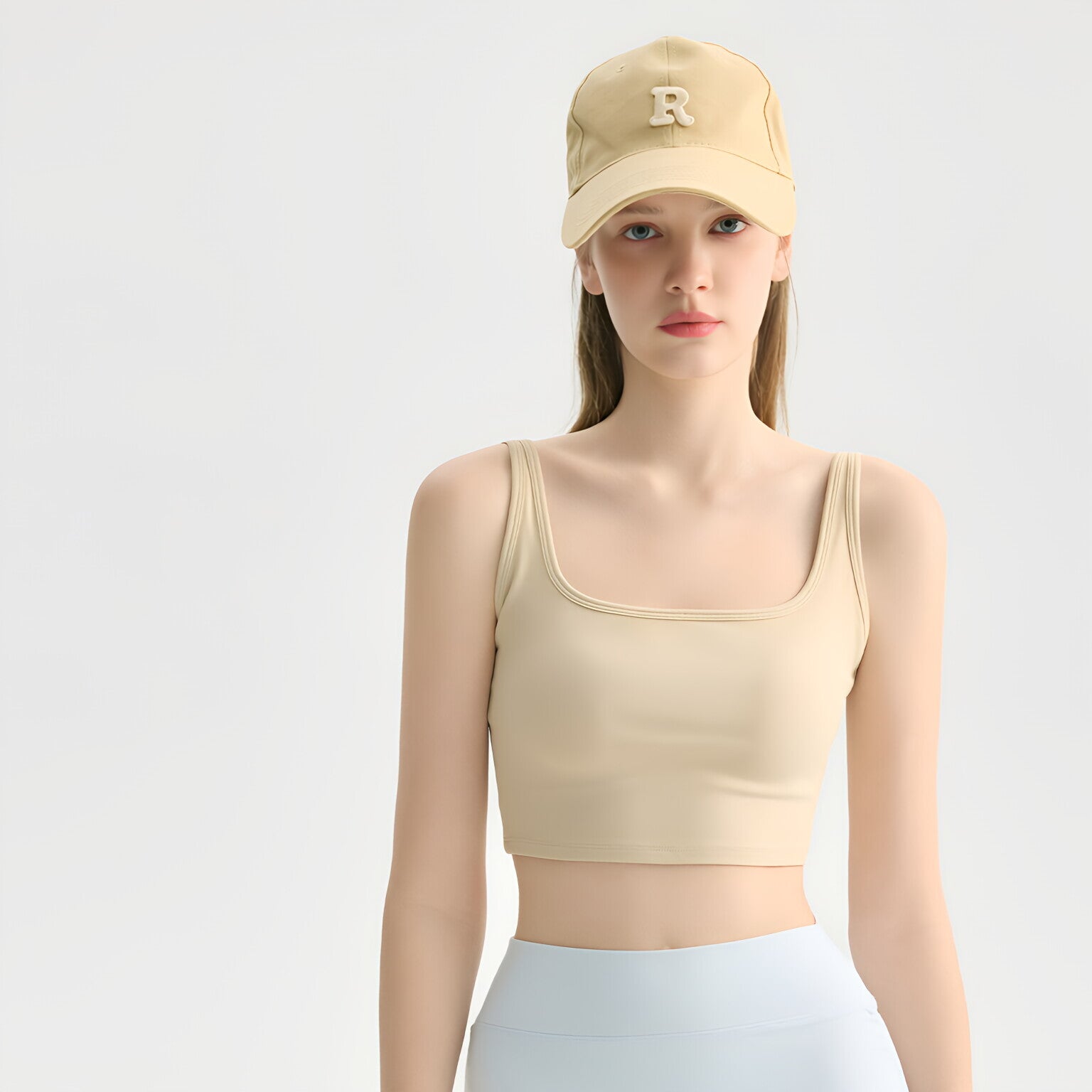Deep U Neck Yoga Bra Shock Absorb Anti Sag Sports Tank Top