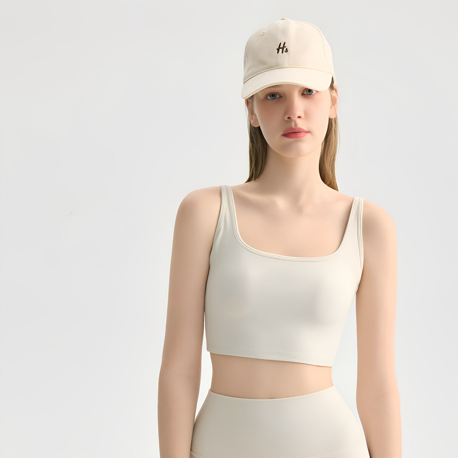 Deep U Neck Yoga Bra Shock Absorb Anti Sag Sports Tank Top