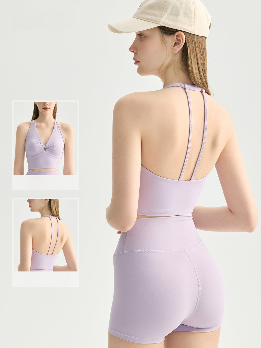 Bow Tie V Neck Strapless Yoga Bra Adjustable Back Gym