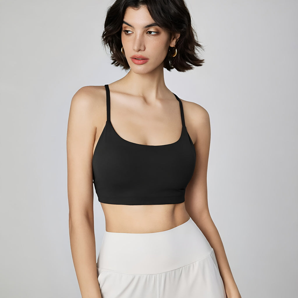 Built-in Cup U-Neck Spaghetti Strap Tank