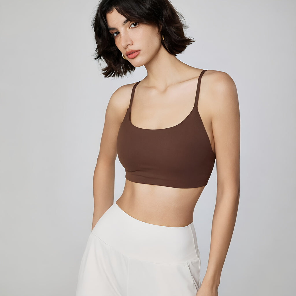 Built-in Cup U-Neck Spaghetti Strap Tank