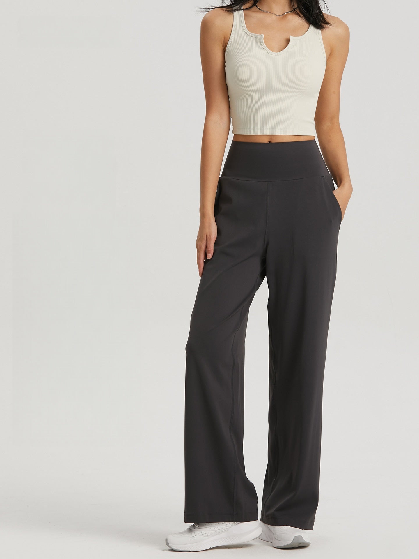 Nuls Loose Wide Leg Sweatpants High Waist Flowy Straight Leg