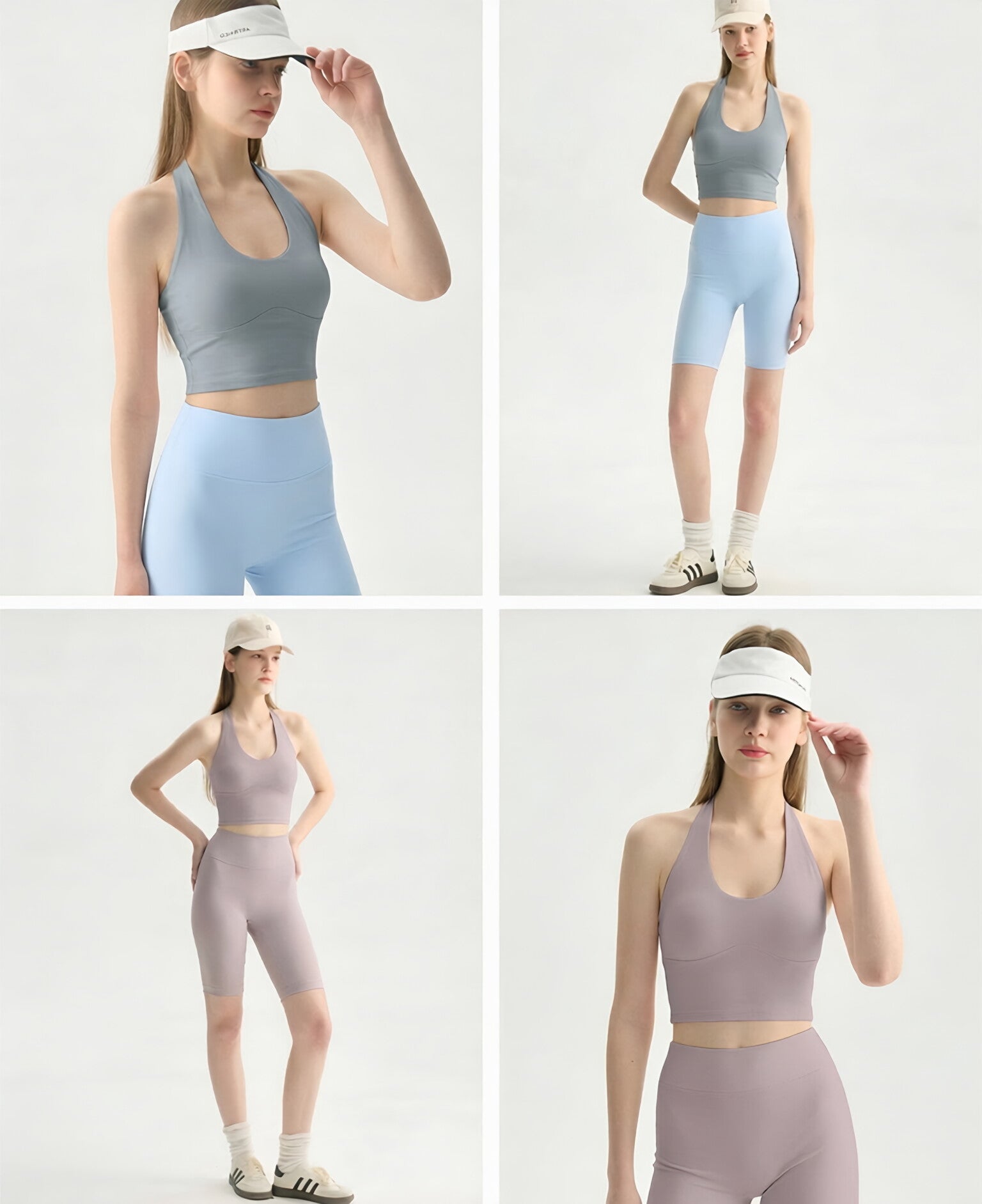 Collarless Breathable Sports Bra With Fixed Cups And Padded Cups