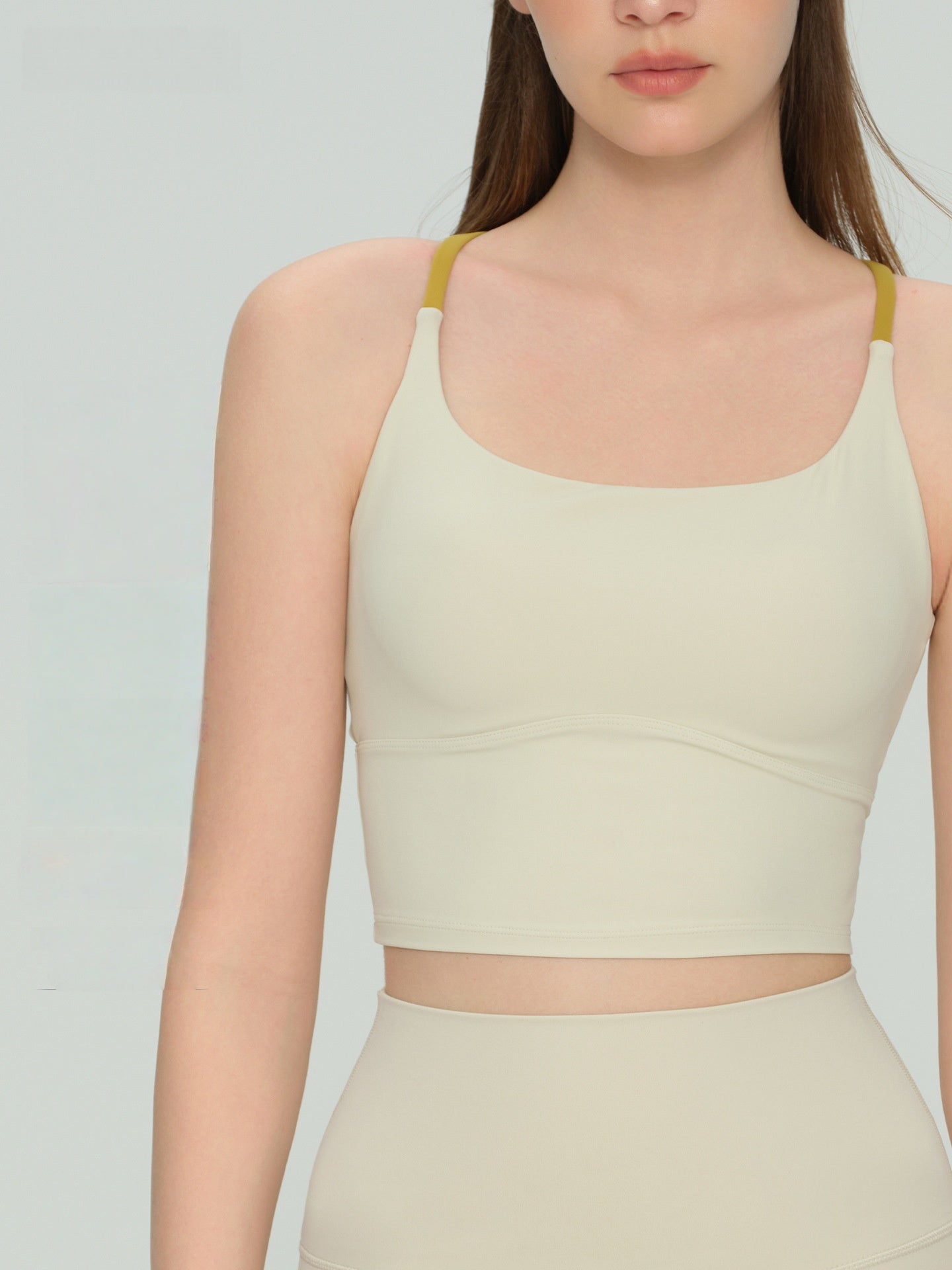 Color Block Backless Yoga Bra Cross Back Breathable Slim