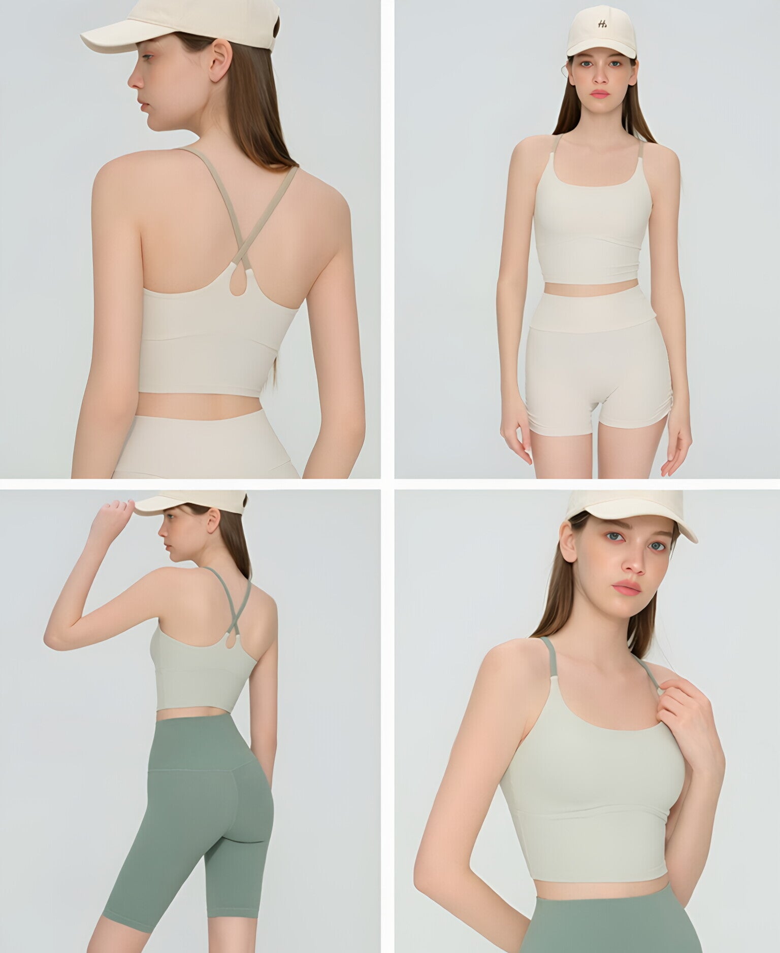 Color Block Backless Yoga Bra Cross Back Breathable Slim