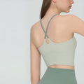 Color Block Backless Yoga Bra Cross Back Breathable Slim