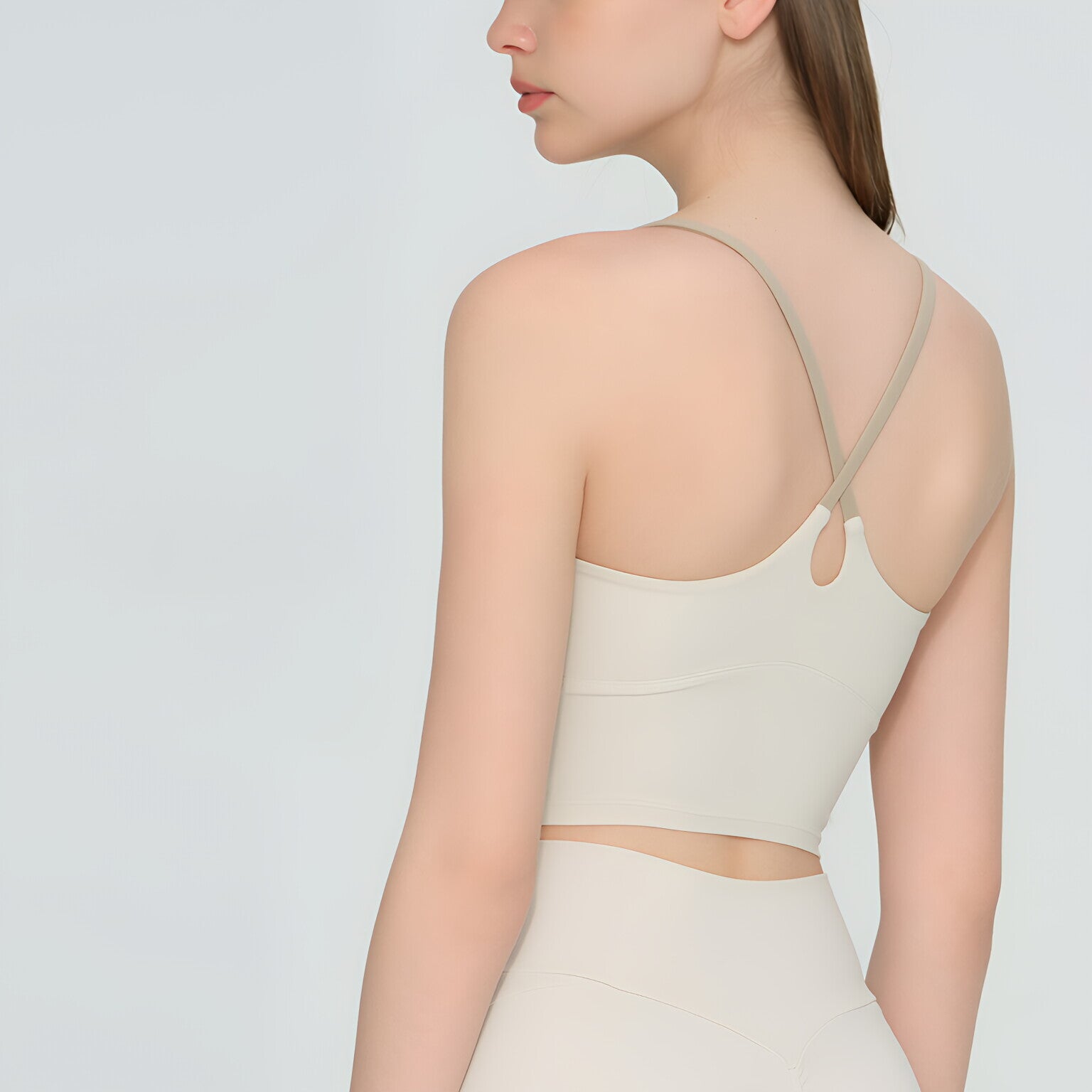 Color Block Backless Yoga Bra Cross Back Breathable Slim