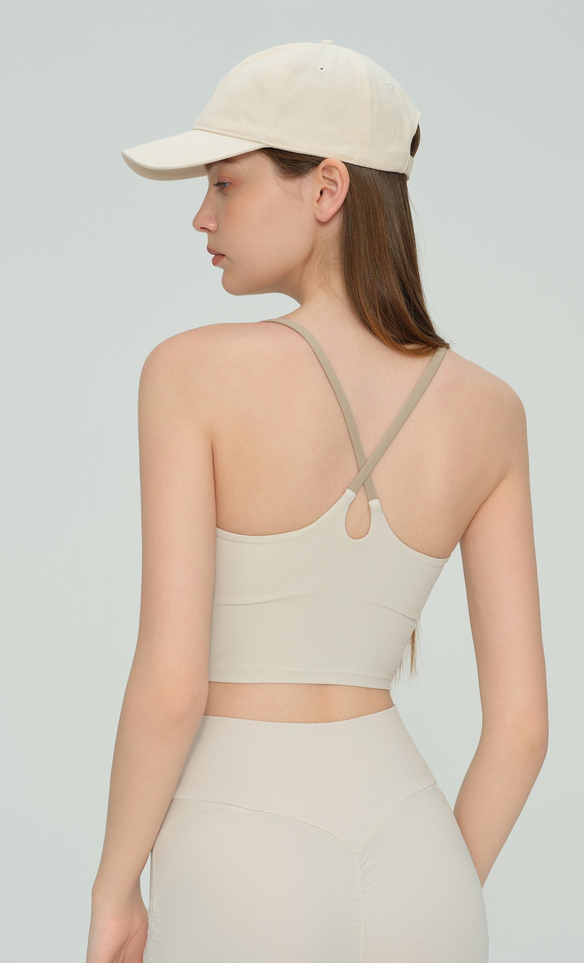 Color Block Backless Yoga Bra Cross Back Breathable Slim
