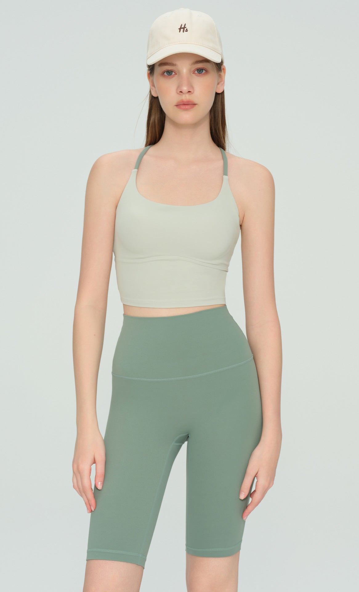 Color Block Backless Yoga Bra Cross Back Breathable Slim
