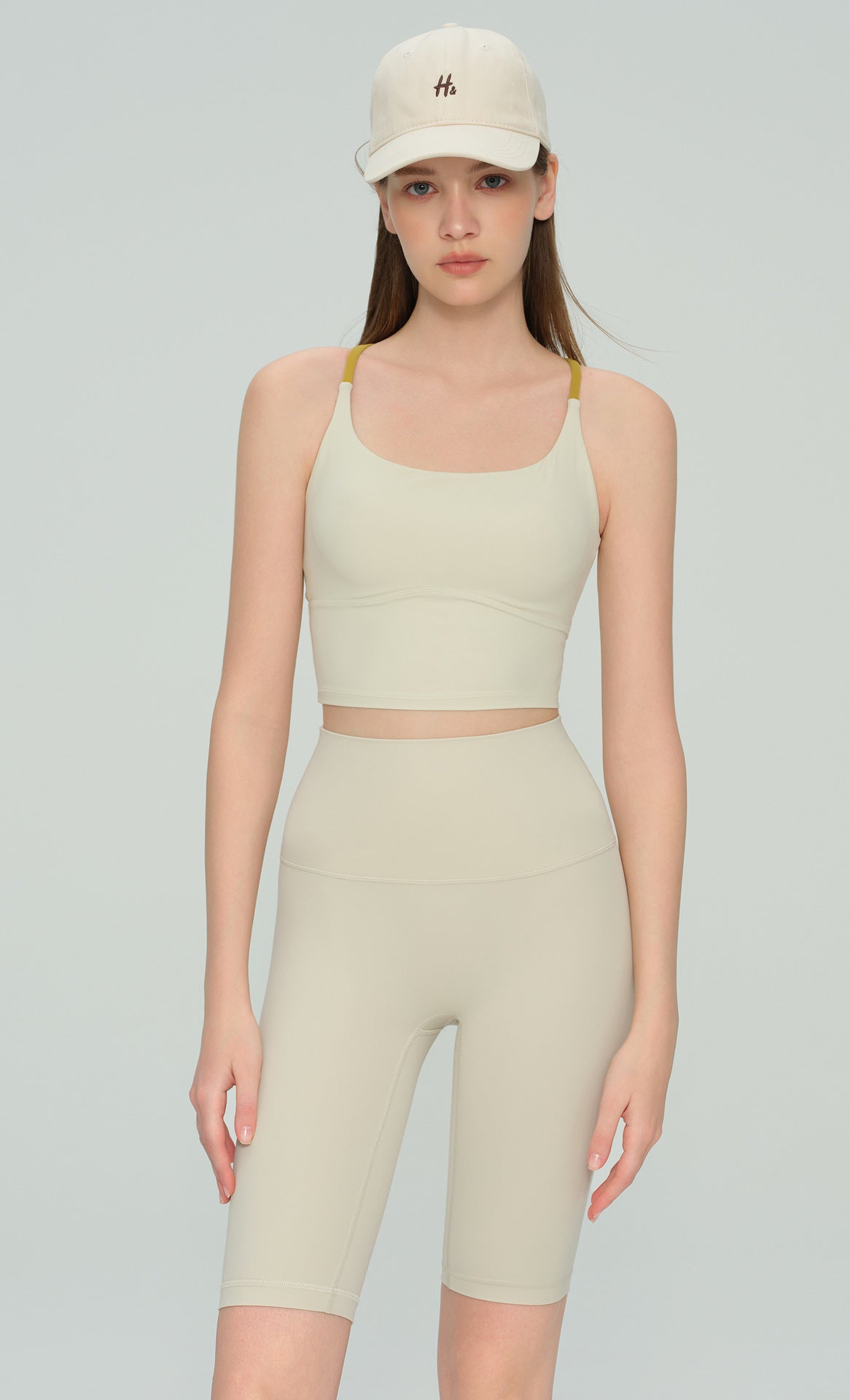 Color Block Backless Yoga Bra Cross Back Breathable Slim
