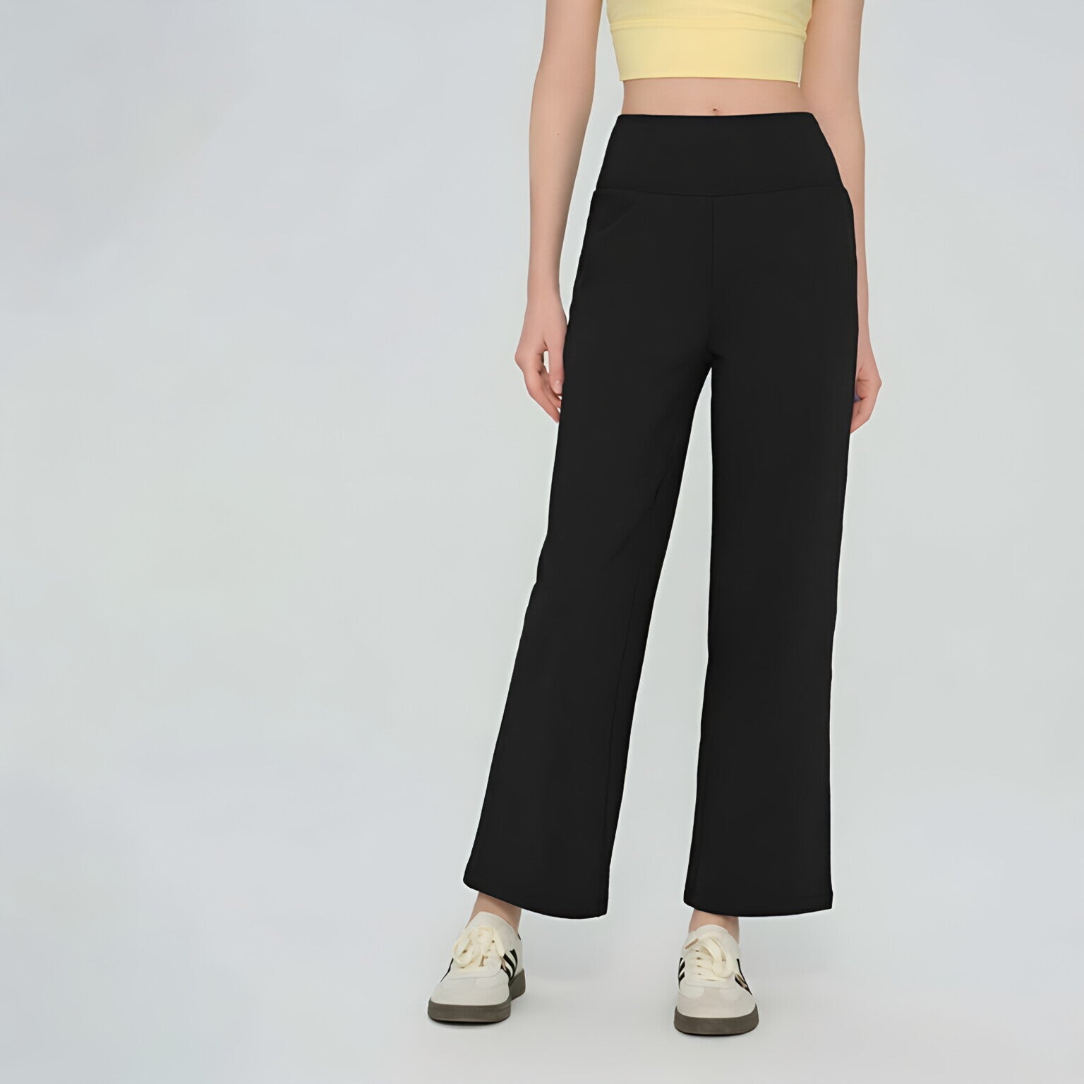 Cooling High Waist Straight Leg Yoga Pants Women Slim Fit Gym