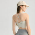 Double X Cross Back Yoga Bra Padded Nude Feel Sports Vest