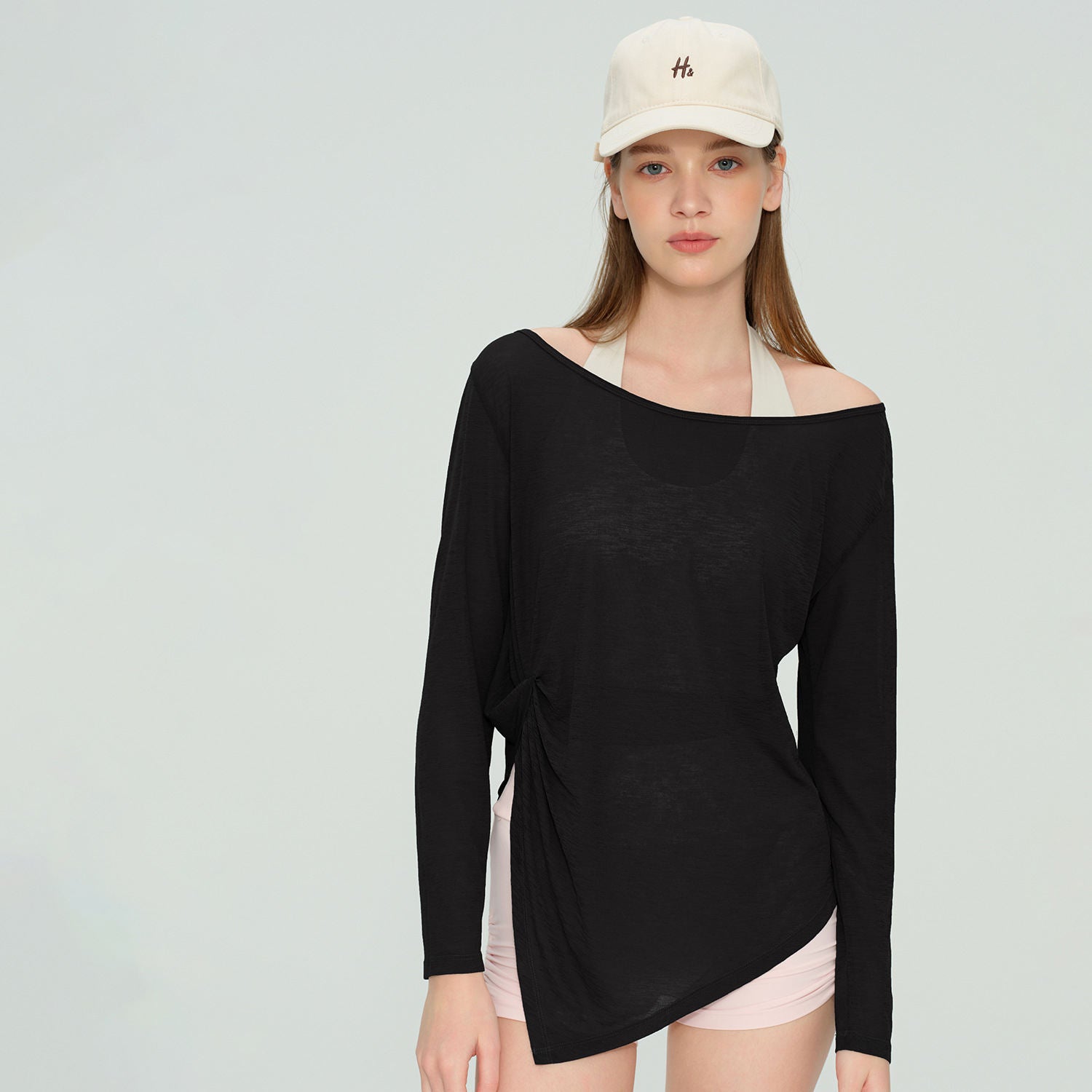Wholesale Crew Neck Yoga T-Shirt Women Soft Cotton Blend Four-Way Stretch Quick Dry Pilates Top