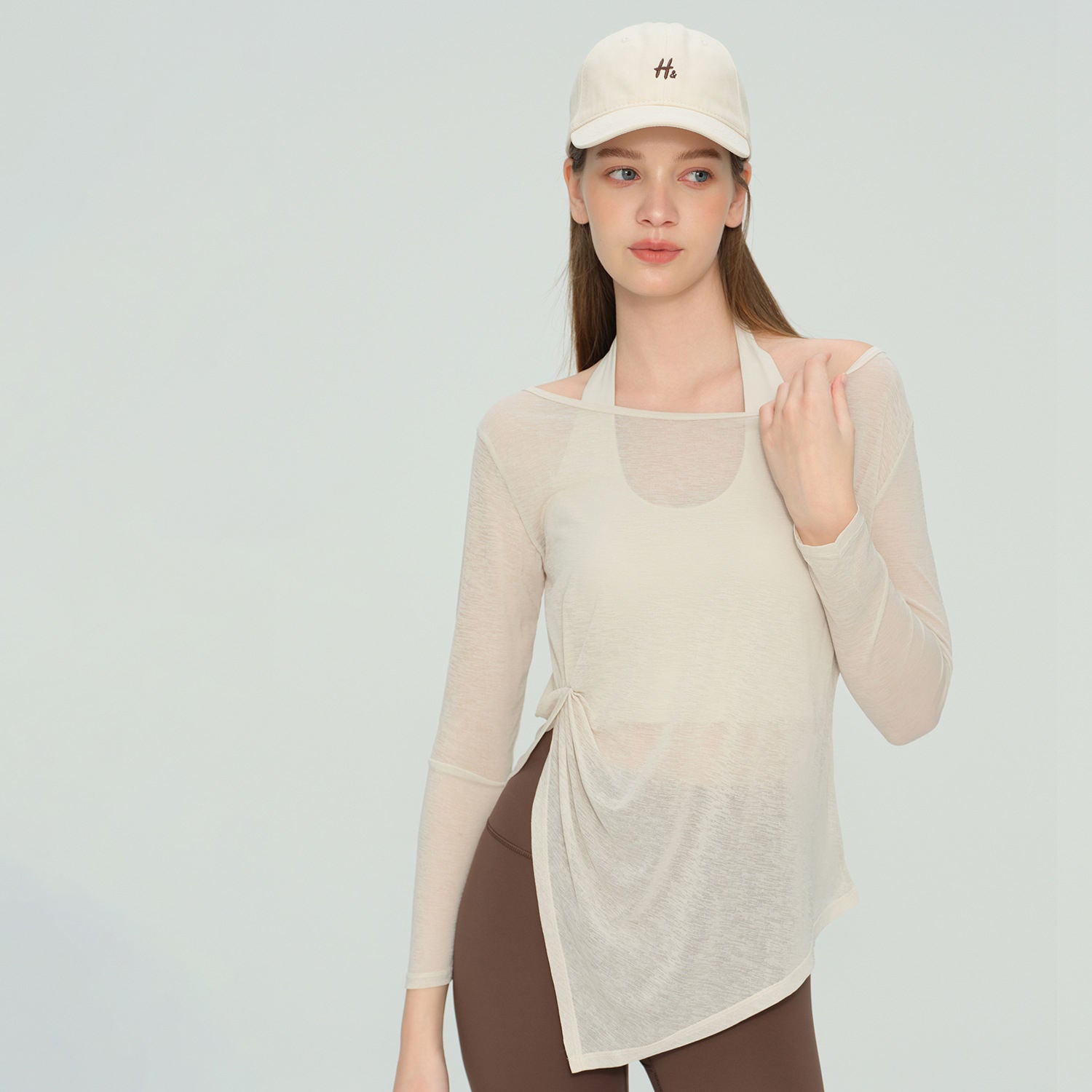 Wholesale Crew Neck Yoga T-Shirt Women Soft Cotton Blend Four-Way Stretch Quick Dry Pilates Top
