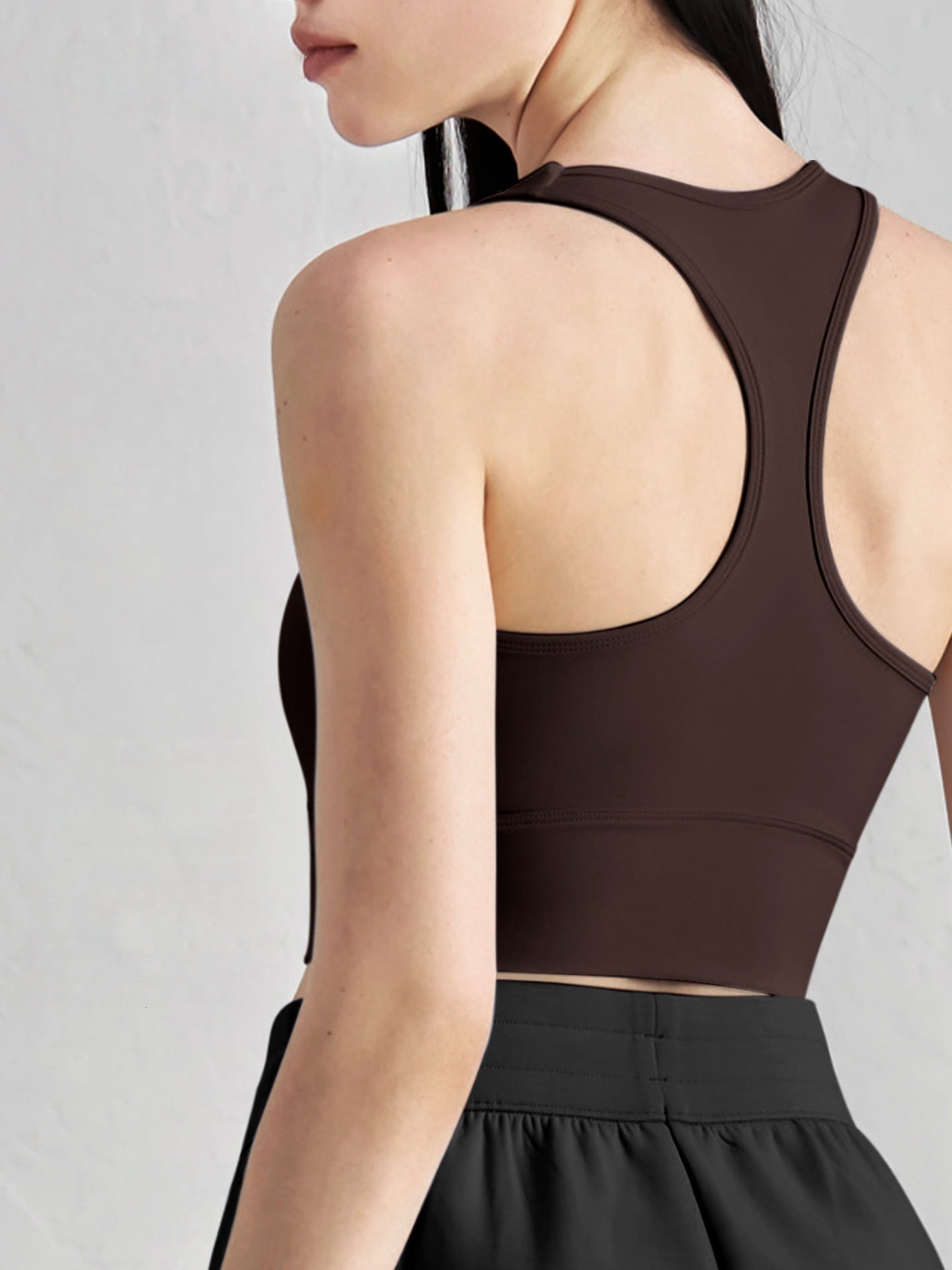 Fixed Cup Sports Bra Yoga Top Racerback Padded Yoga Vest