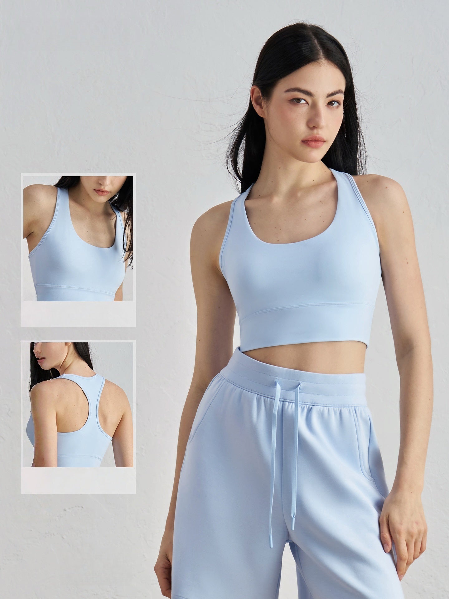 Fixed Cup Sports Bra Yoga Top Racerback Padded Yoga Vest