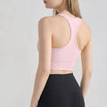 Fixed Cup Sports Bra Yoga Top Racerback Padded Yoga Vest