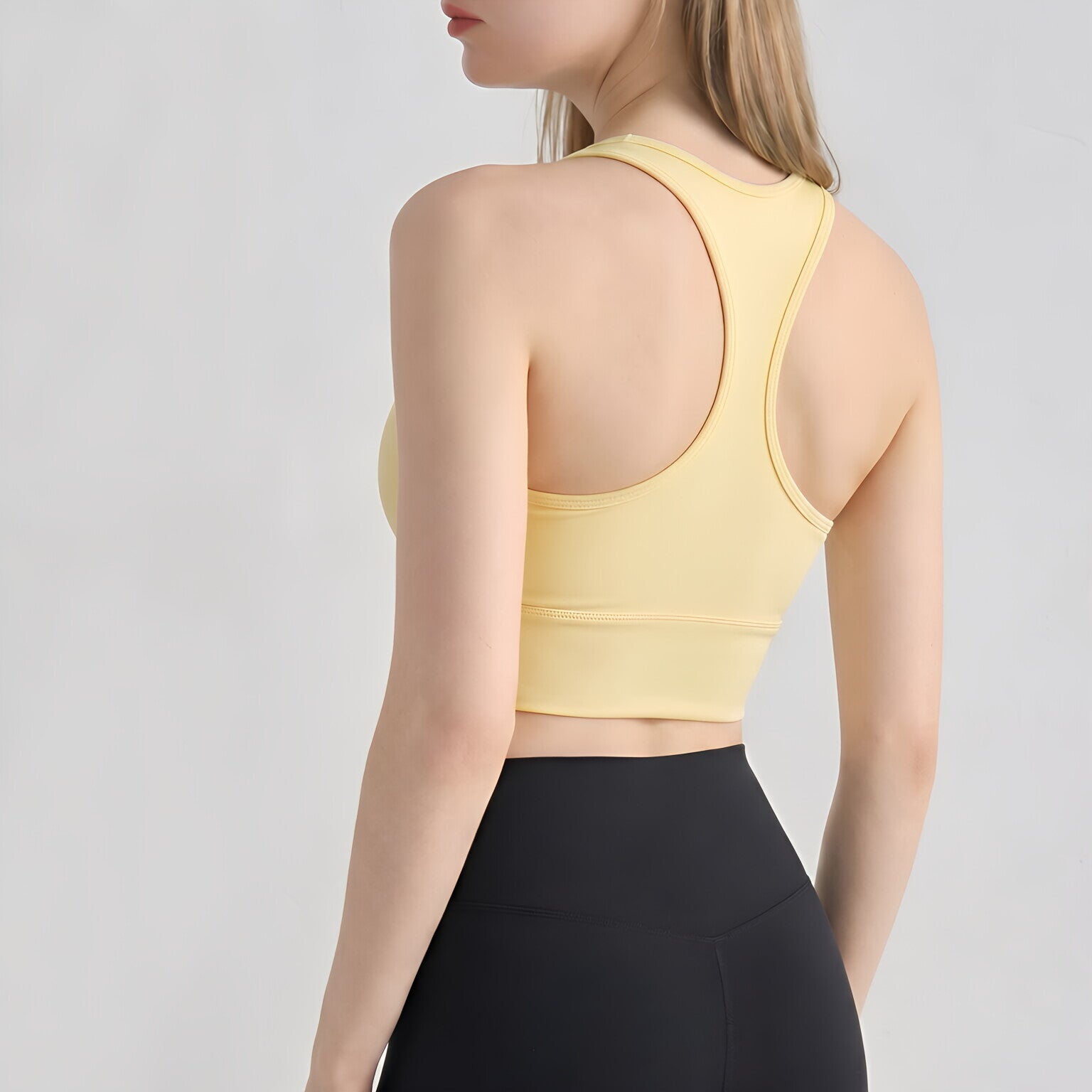 Fixed Cup Sports Bra Yoga Top Racerback Padded Yoga Vest