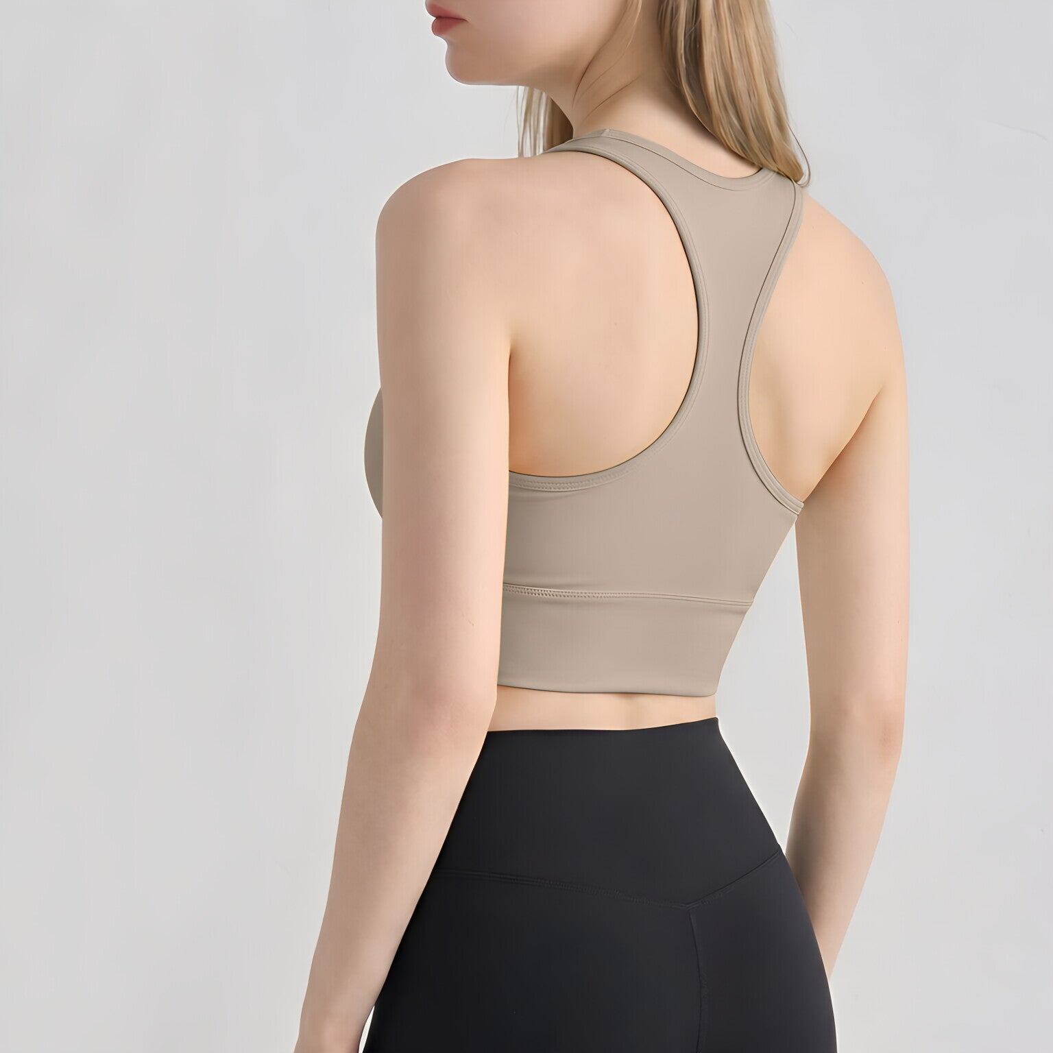 Fixed Cup Sports Bra Yoga Top Racerback Padded Yoga Vest
