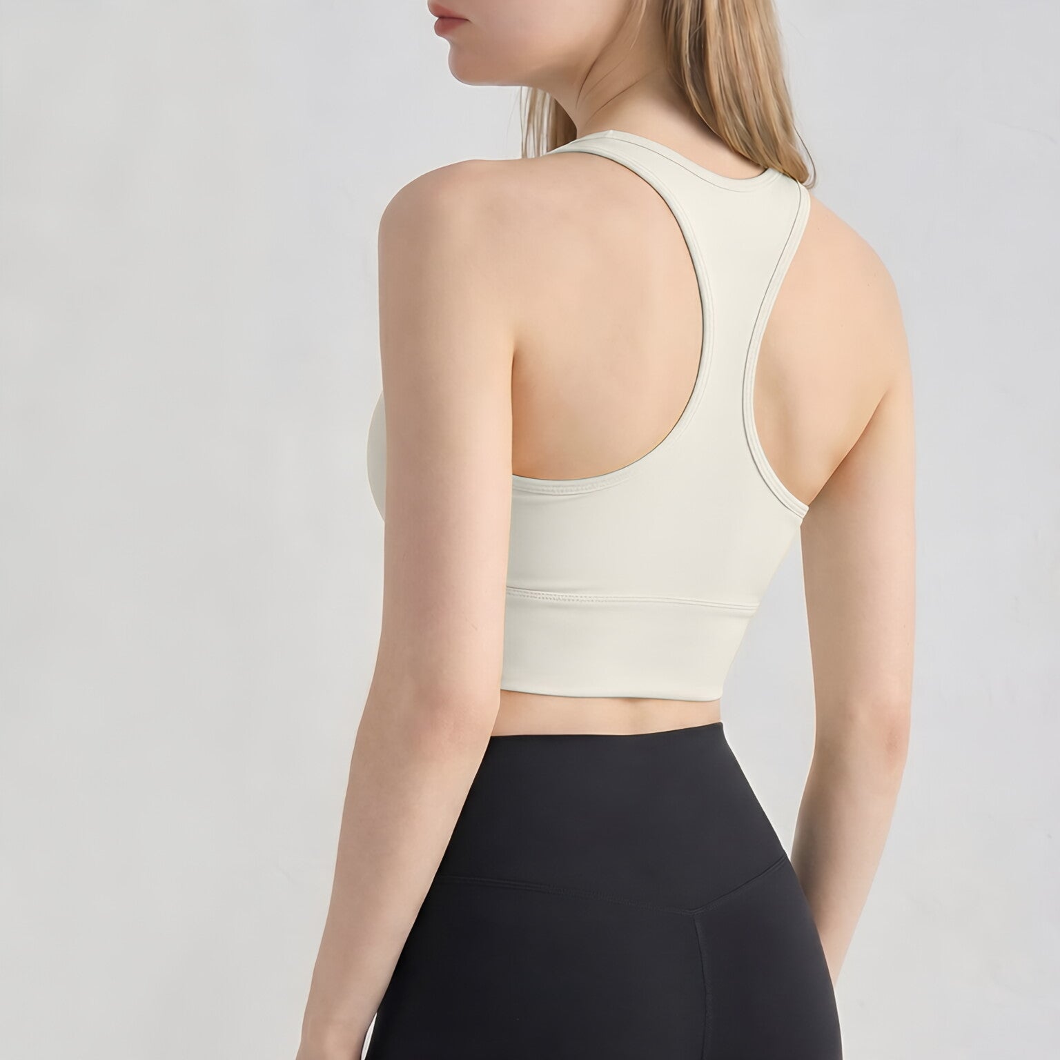 Fixed Cup Sports Bra Yoga Top Racerback Padded Yoga Vest