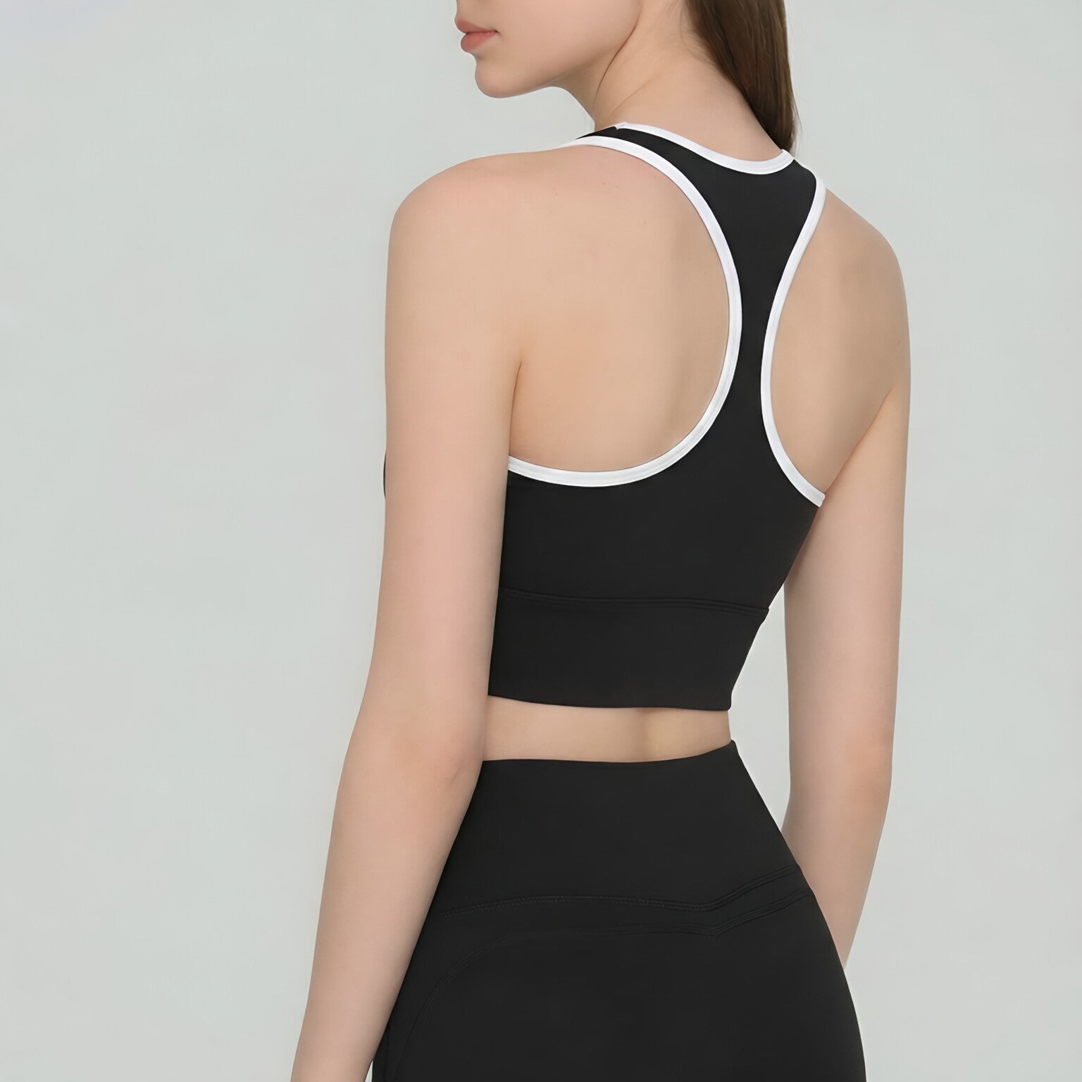 Fixed Cup Sports Bra Yoga Top Racerback Padded Yoga Vest
