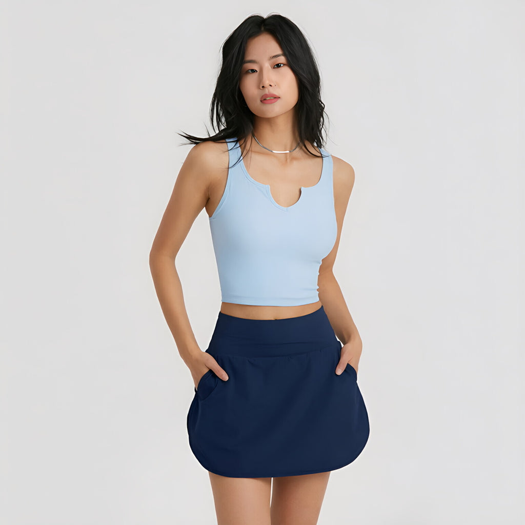 FPS Medium Support Yoga Bra Fixed Cup V Neck Running