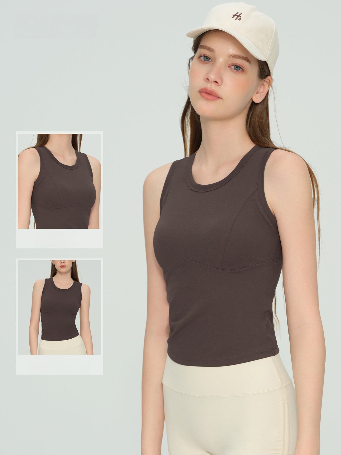 High Impact Yoga Tank Shock Absorbing Cup Padded Bra Gym