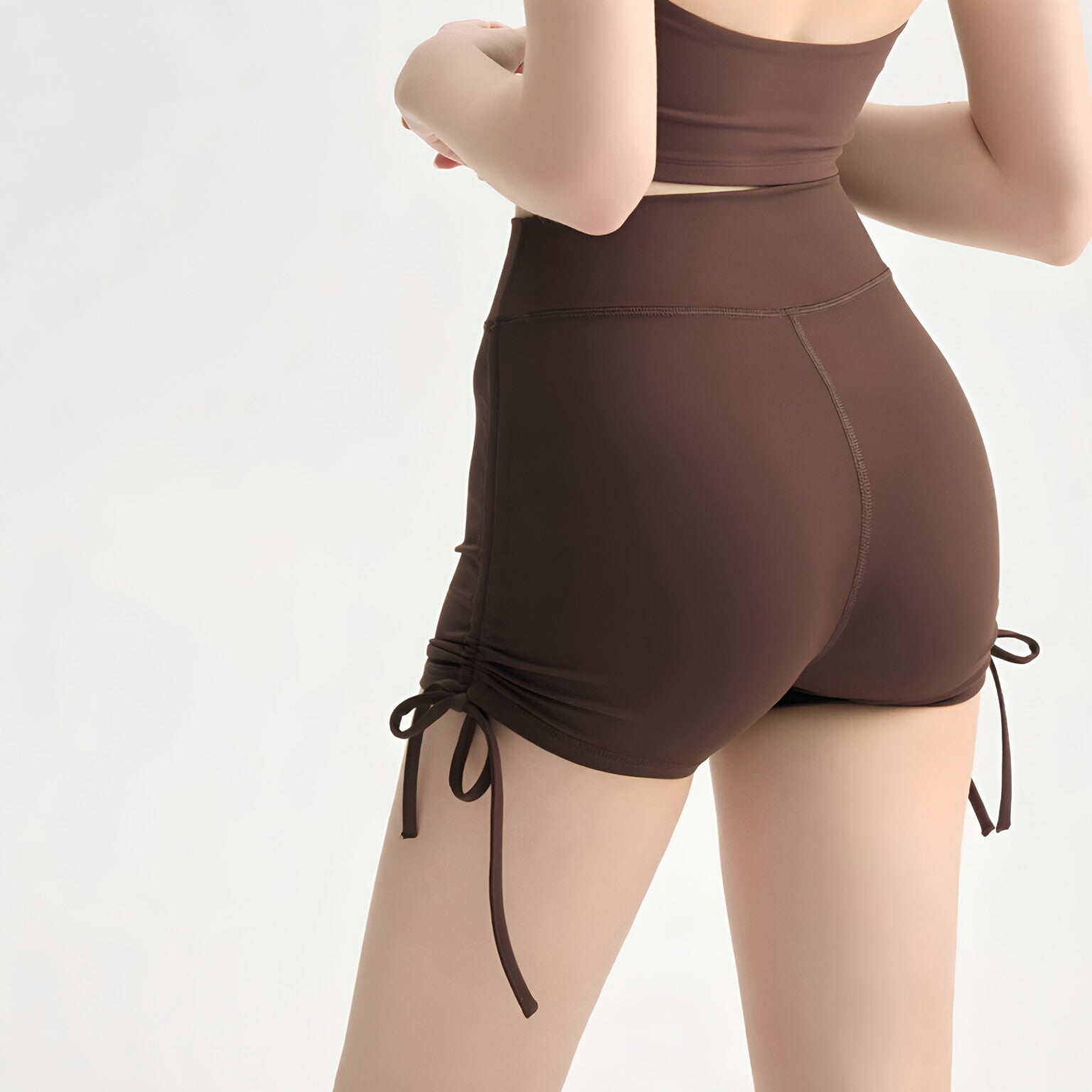 High Waist Peach Lift Drawstring Shorts