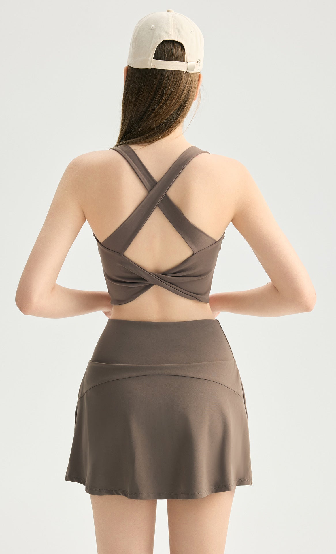 Knotted Back Yoga Bra Padded Cross Straps Shock Absorb Gym