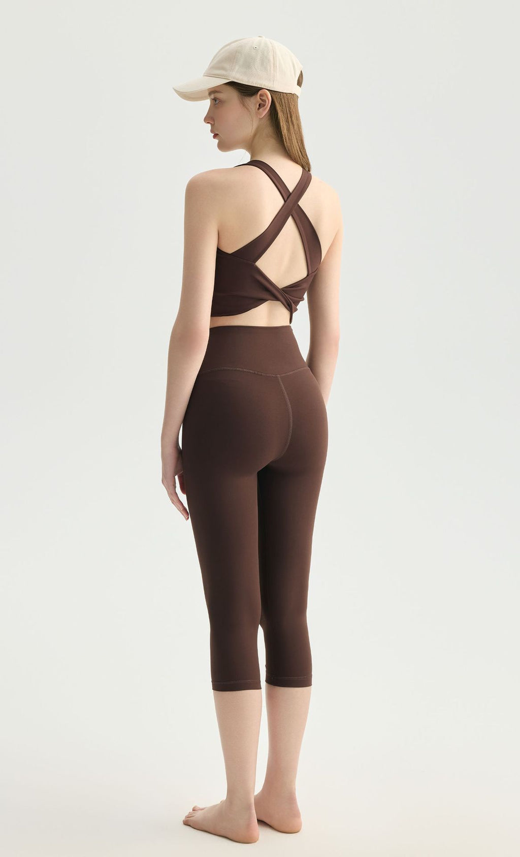 Knotted Back Yoga Bra Padded Cross Straps Shock Absorb Gym