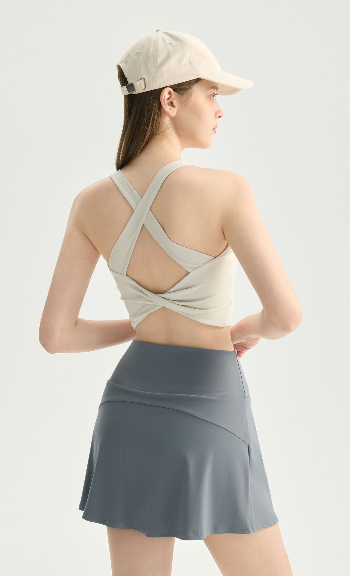 Knotted Back Yoga Bra Padded Cross Straps Shock Absorb Gym