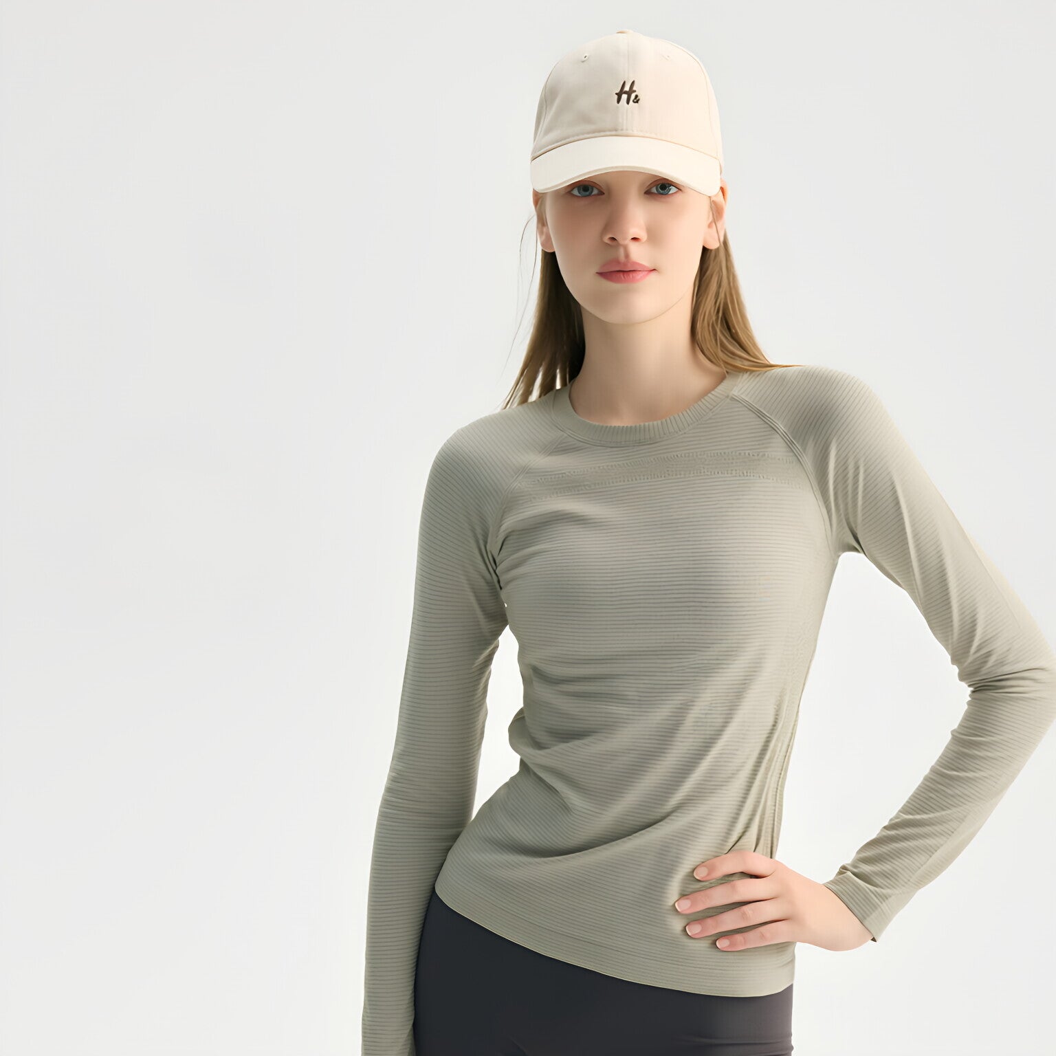 Long Sleeve Yoga Top Women Round Neck Versatile Gym Workout