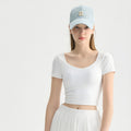 Mesh Backless Yoga Top Padded Bra Pilates Running Tee