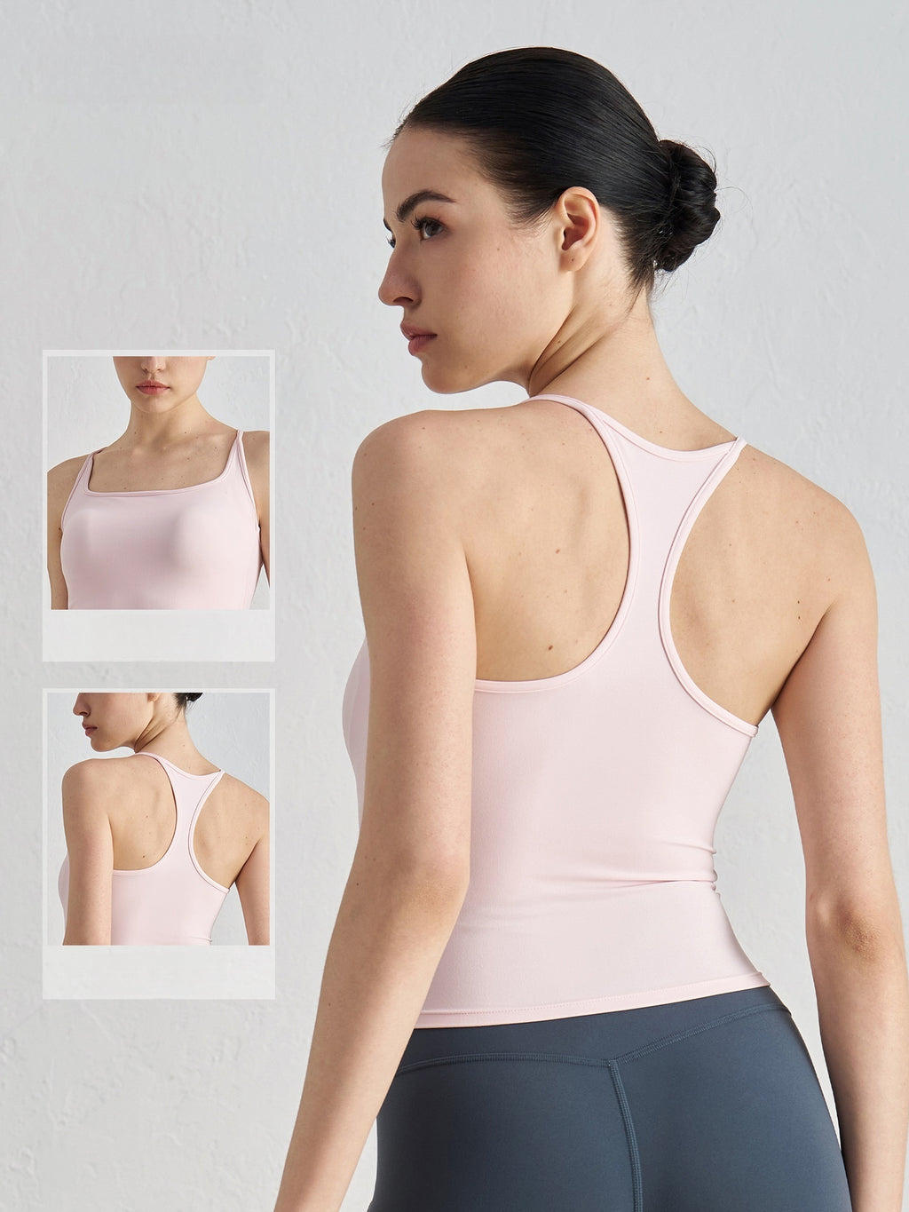 NUF Fixed Cup I Beam Back Yoga Tank Strapless Gym Workout