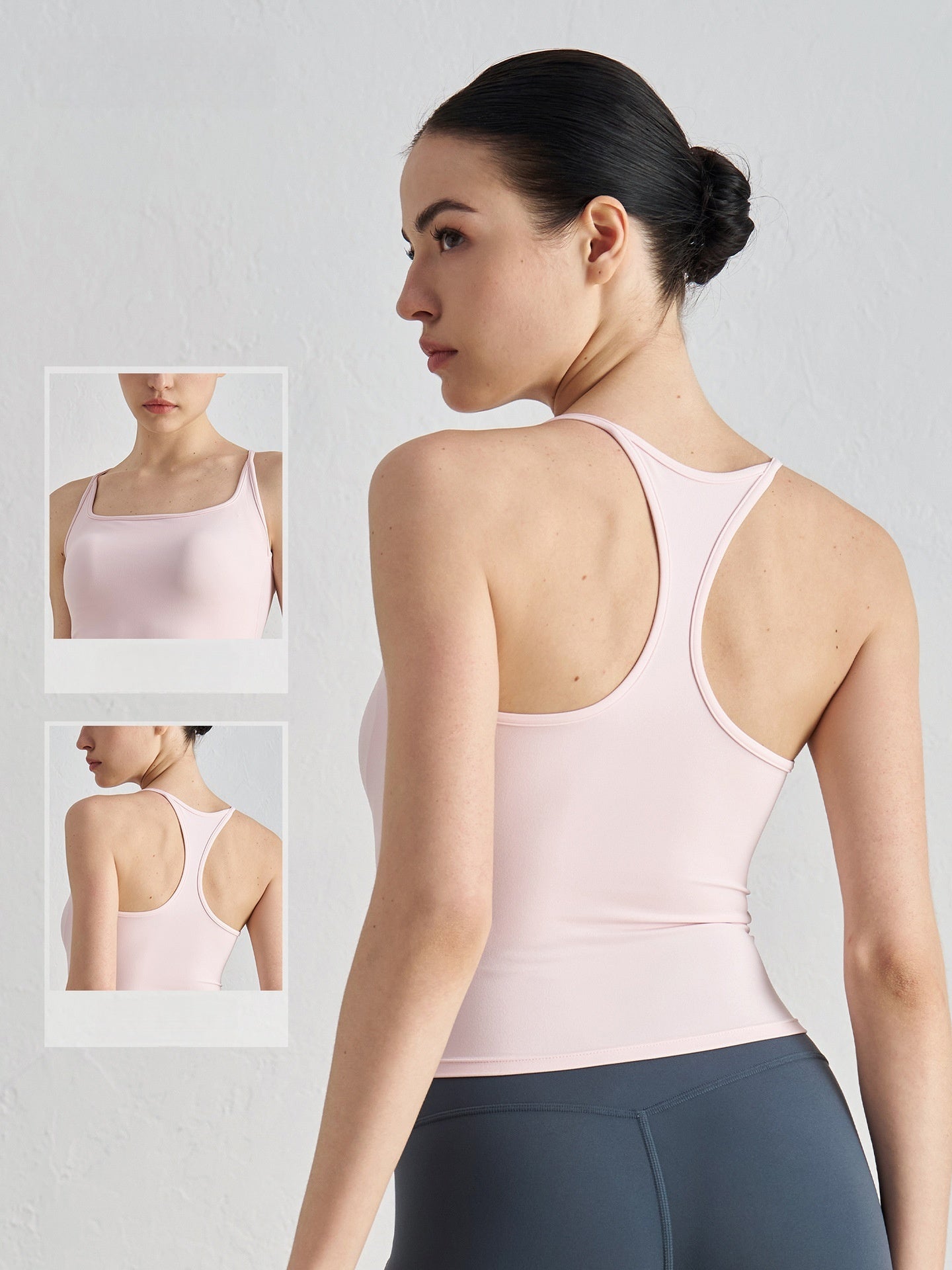 NUF Fixed Cup I Beam Back Yoga Tank Strapless Gym Workout