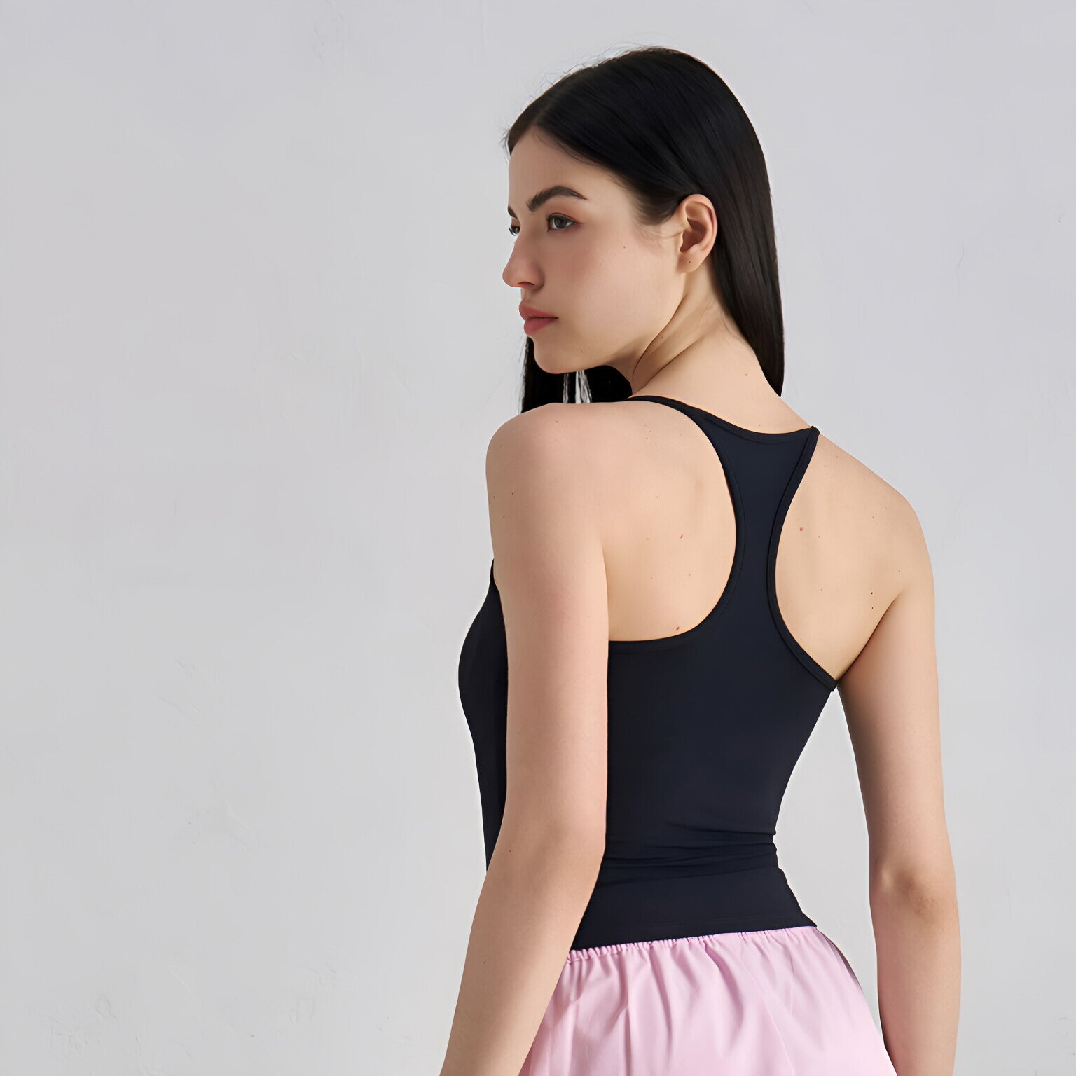 NUF Fixed Cup I Beam Back Yoga Tank Strapless Gym Workout