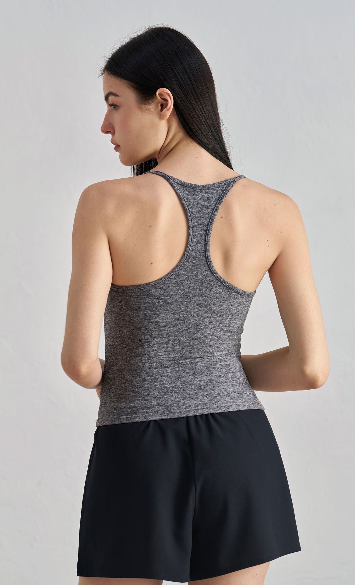 NUF Fixed Cup I Beam Back Yoga Tank Strapless Gym Workout