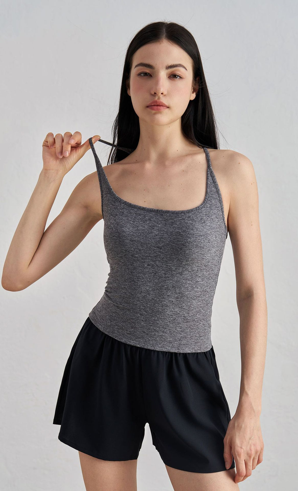 NUF Fixed Cup I Beam Back Yoga Tank Strapless Gym Workout