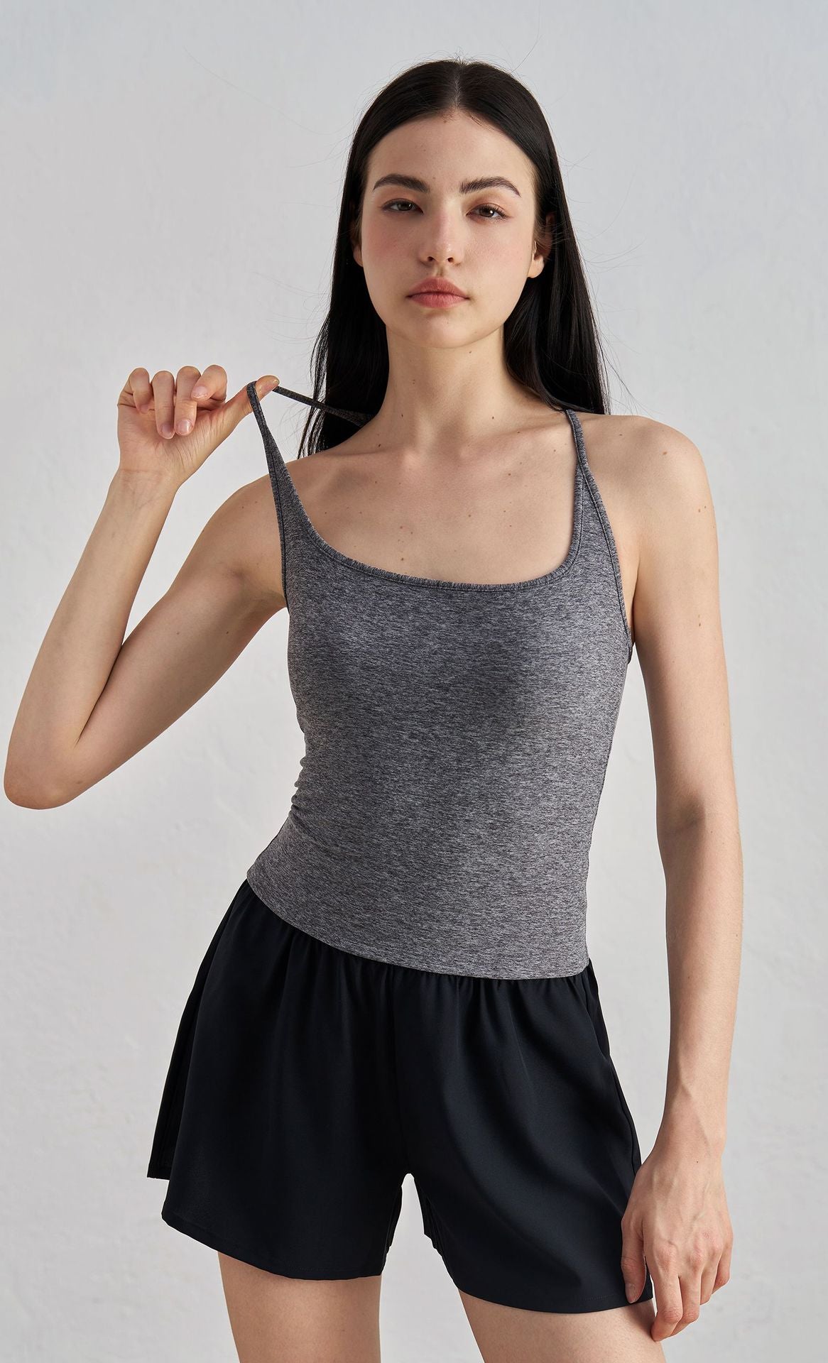 NUF Fixed Cup I Beam Back Yoga Tank Strapless Gym Workout