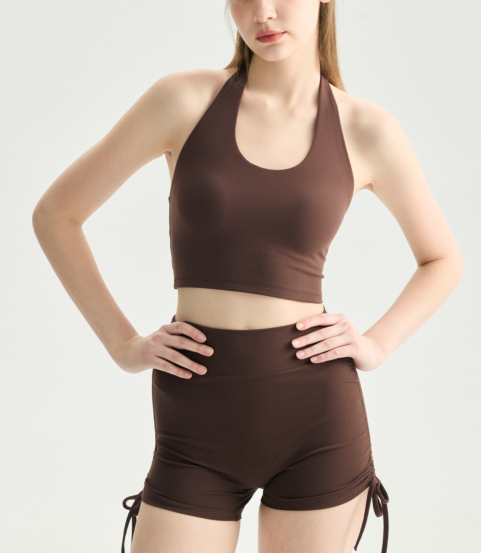 NUF Halter Sports Bra Women Push Up Yoga Bra with Padded Cups