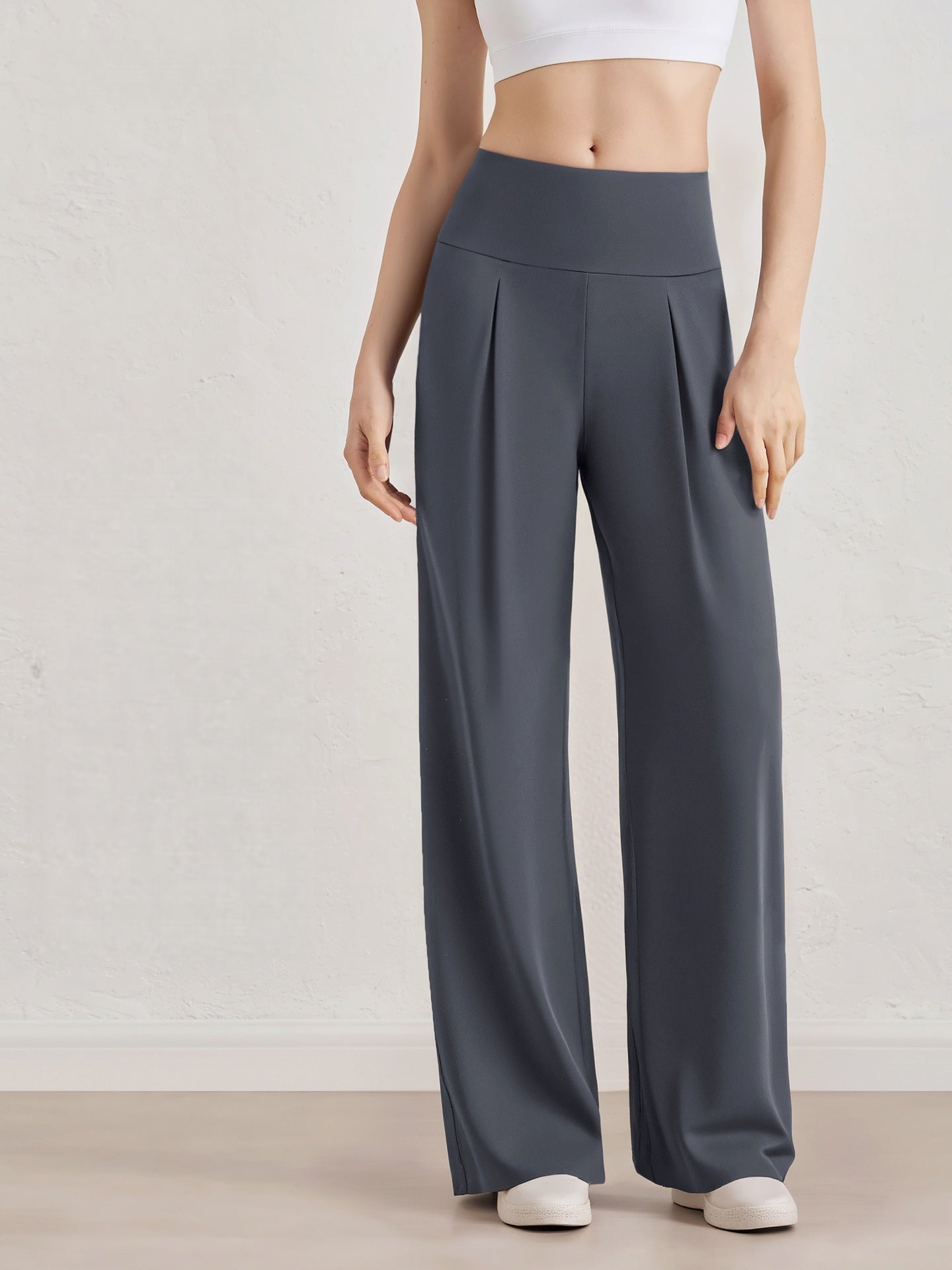 NUF High Waist Athletic Wide Leg Pants Flowy Slimming