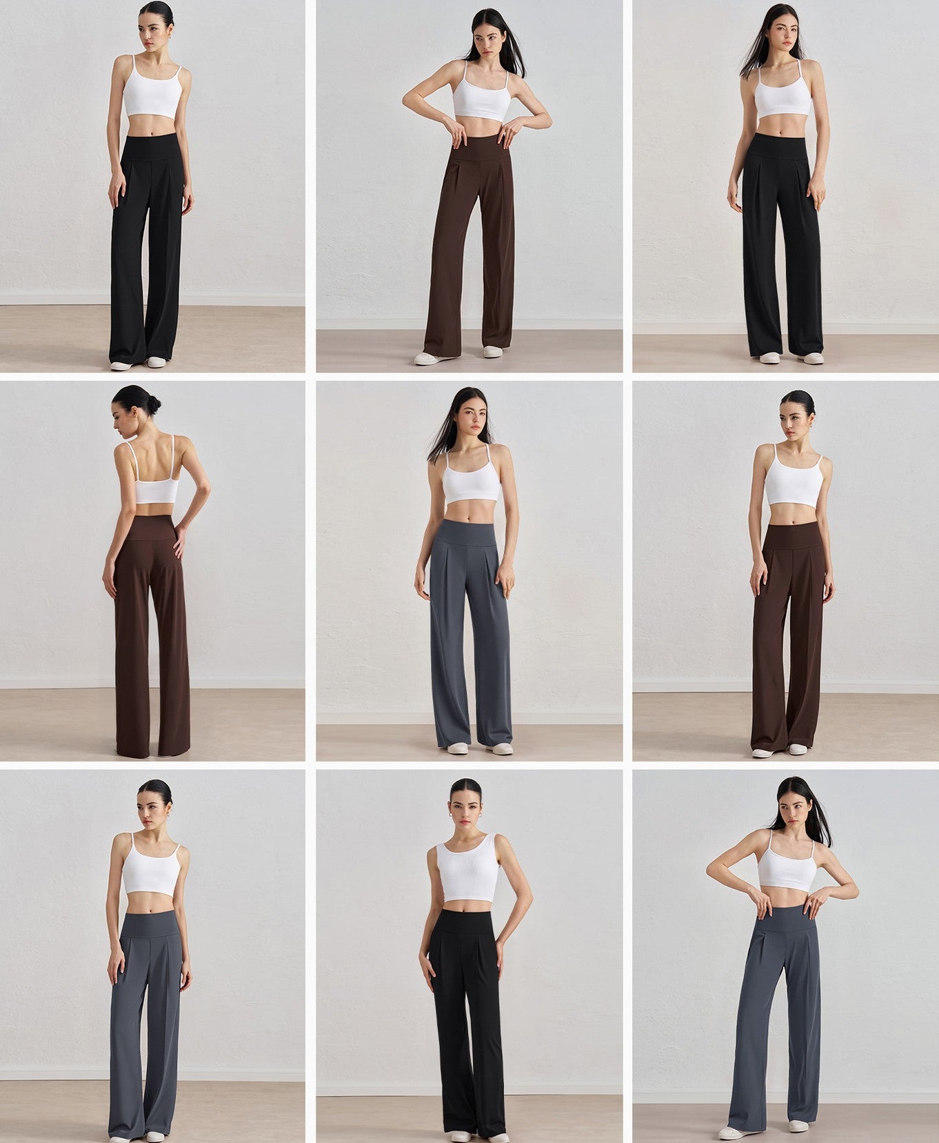 NUF High Waist Athletic Wide Leg Pants Flowy Slimming
