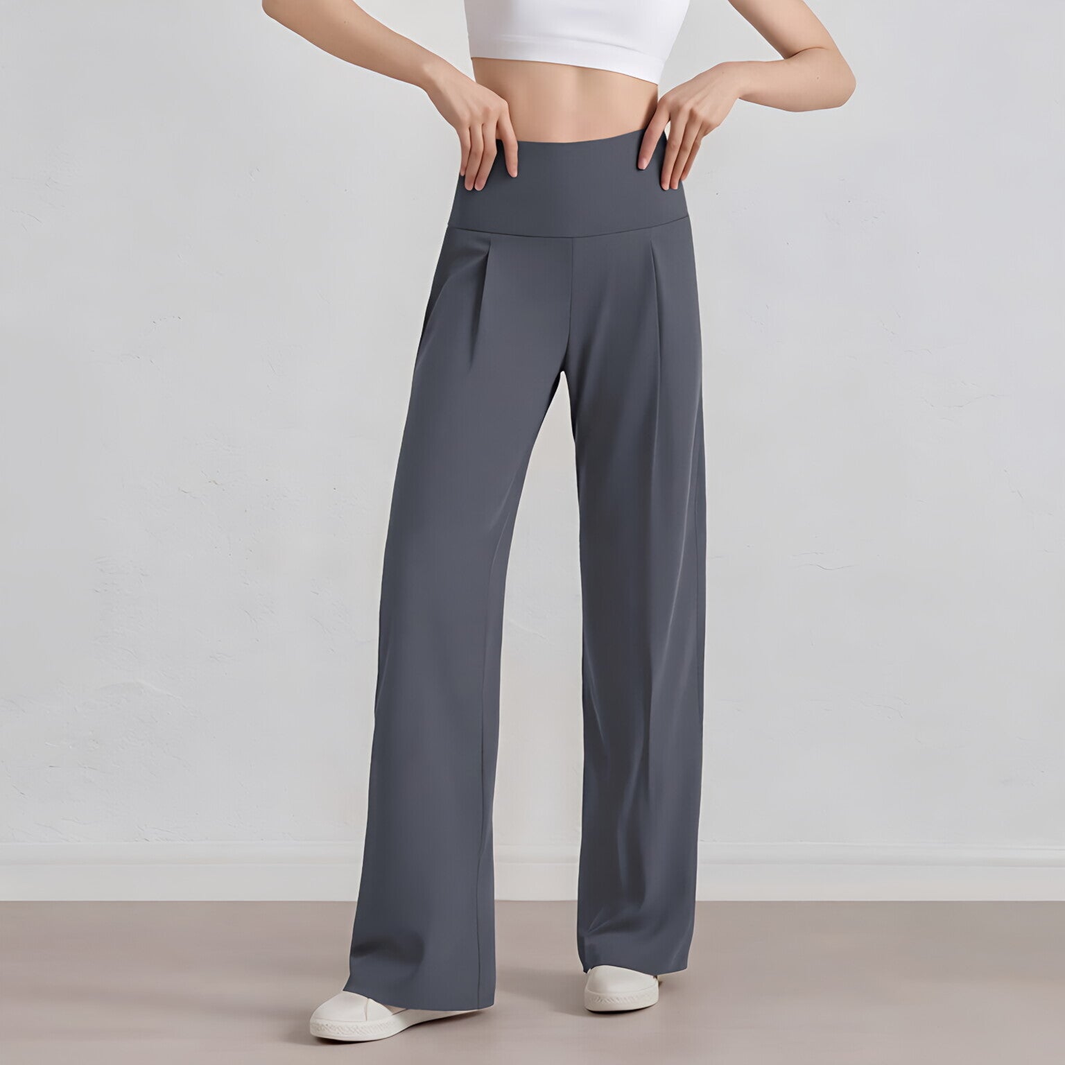 NUF High Waist Athletic Wide Leg Pants Flowy Slimming