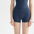 NUF Naked Feel Yoga Shorts Drawstring Booty 3 inch Peach Lift