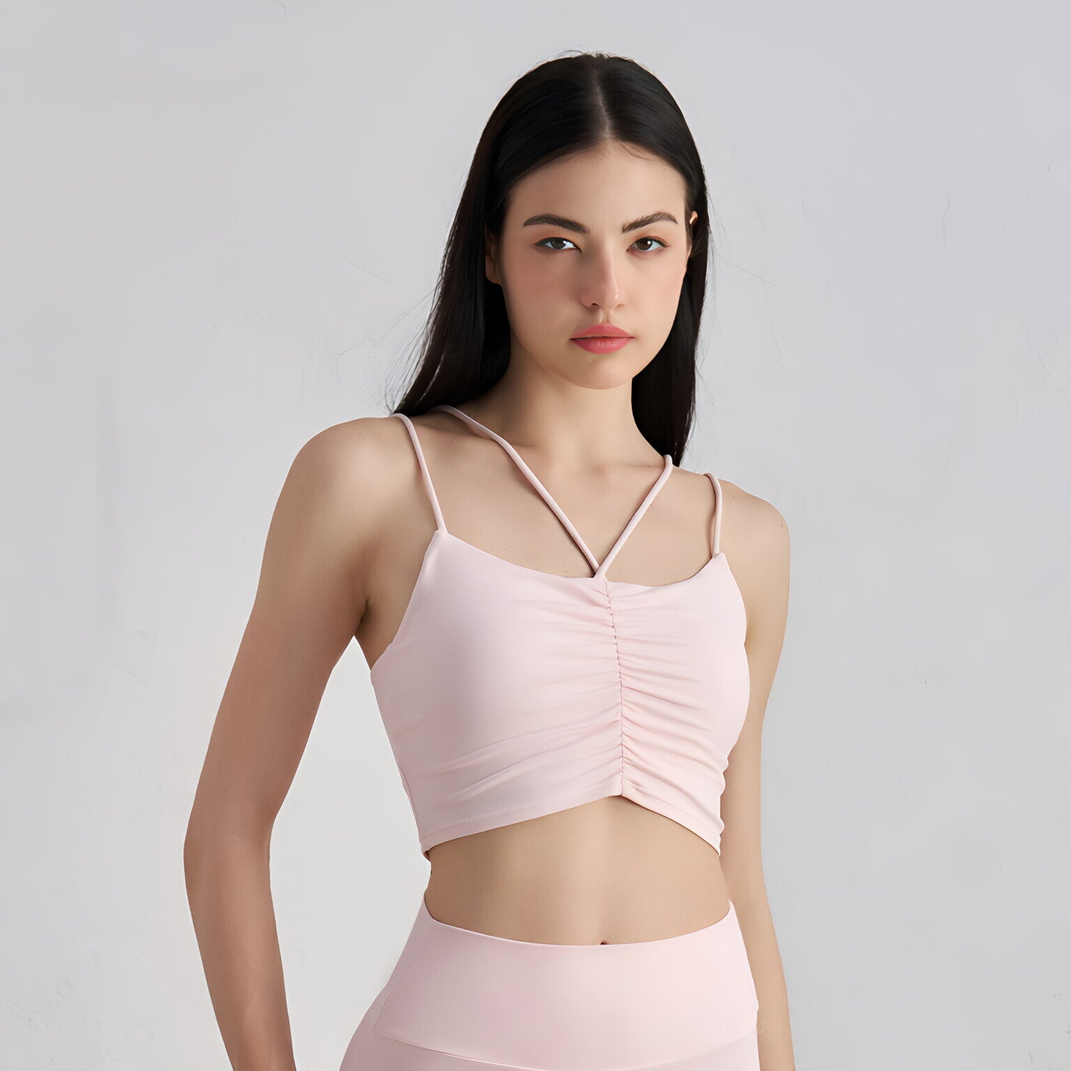 NUF Seamless Yoga Bra Women Thin Straps Backless Summer Gym