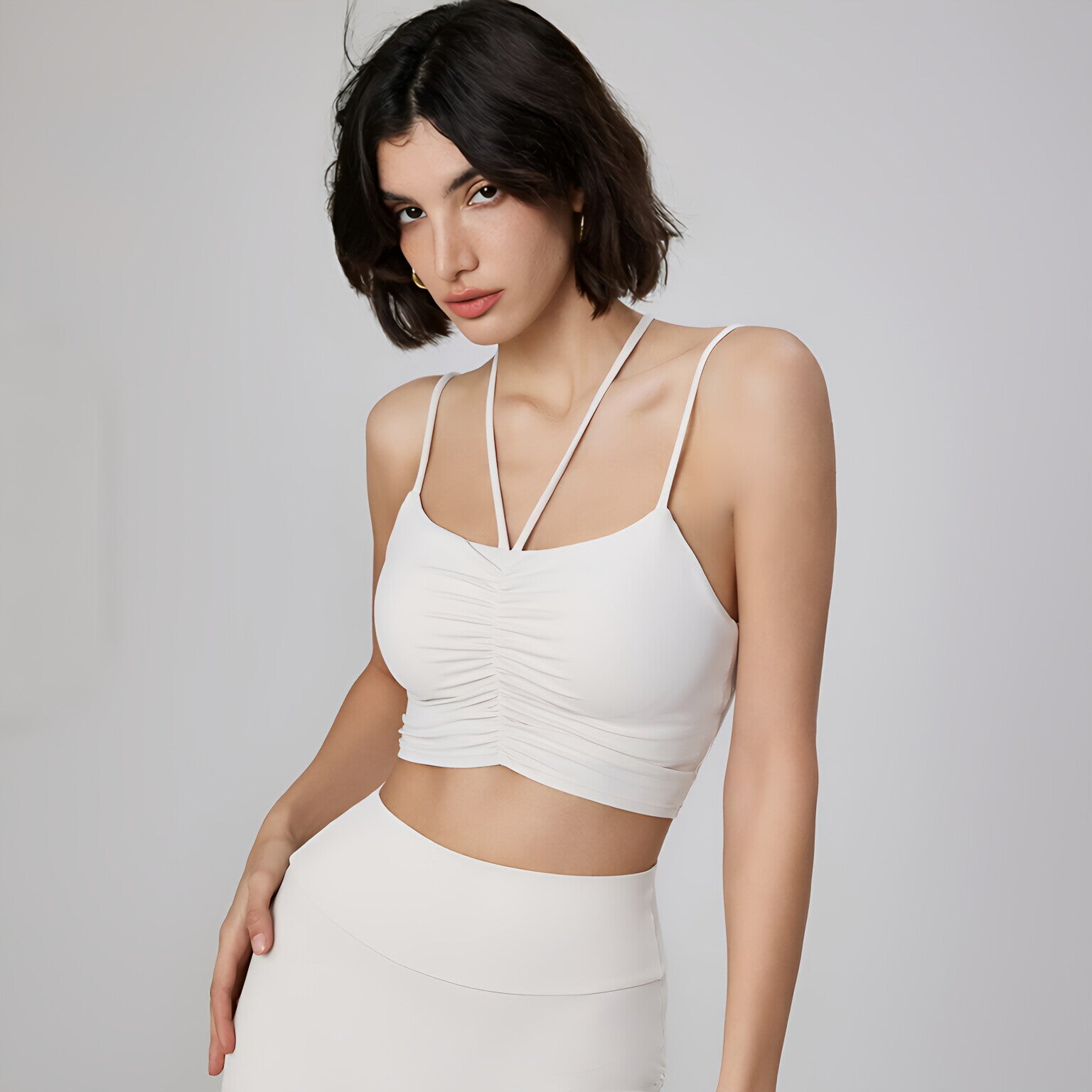 NUF Seamless Yoga Bra Women Thin Straps Backless Summer Gym